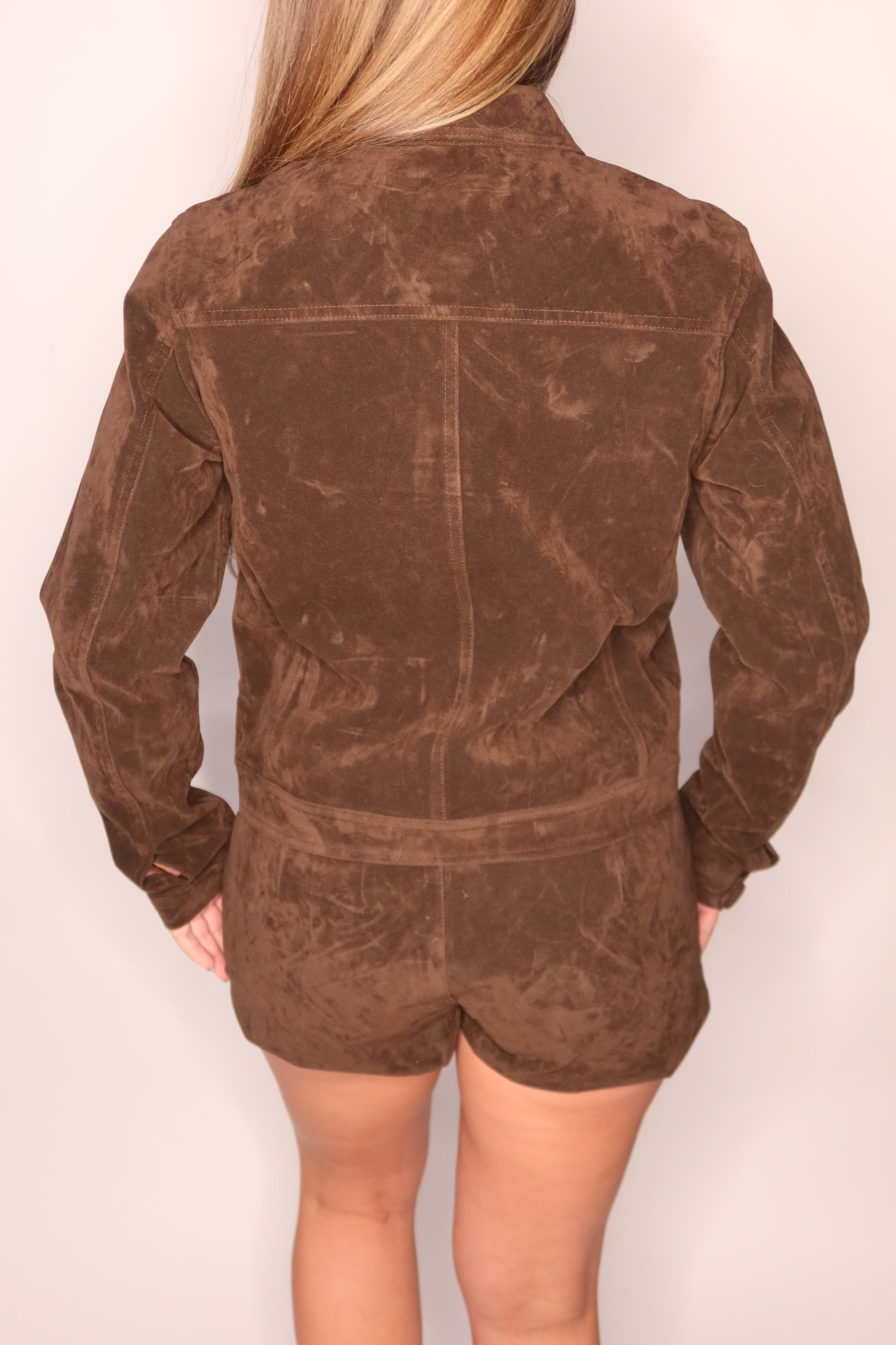 The Greta Suede Button Jacket