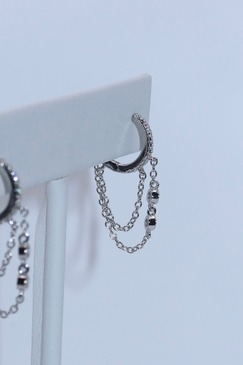 Silver Chain Mini Hoop