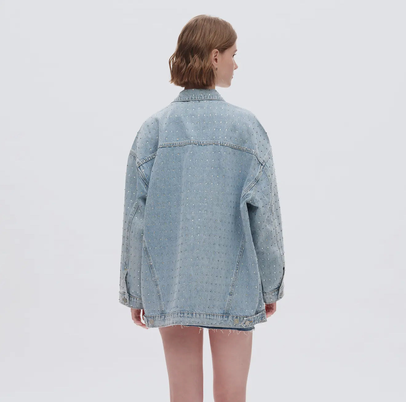 Long Sleeve Embellished Denim Jacket