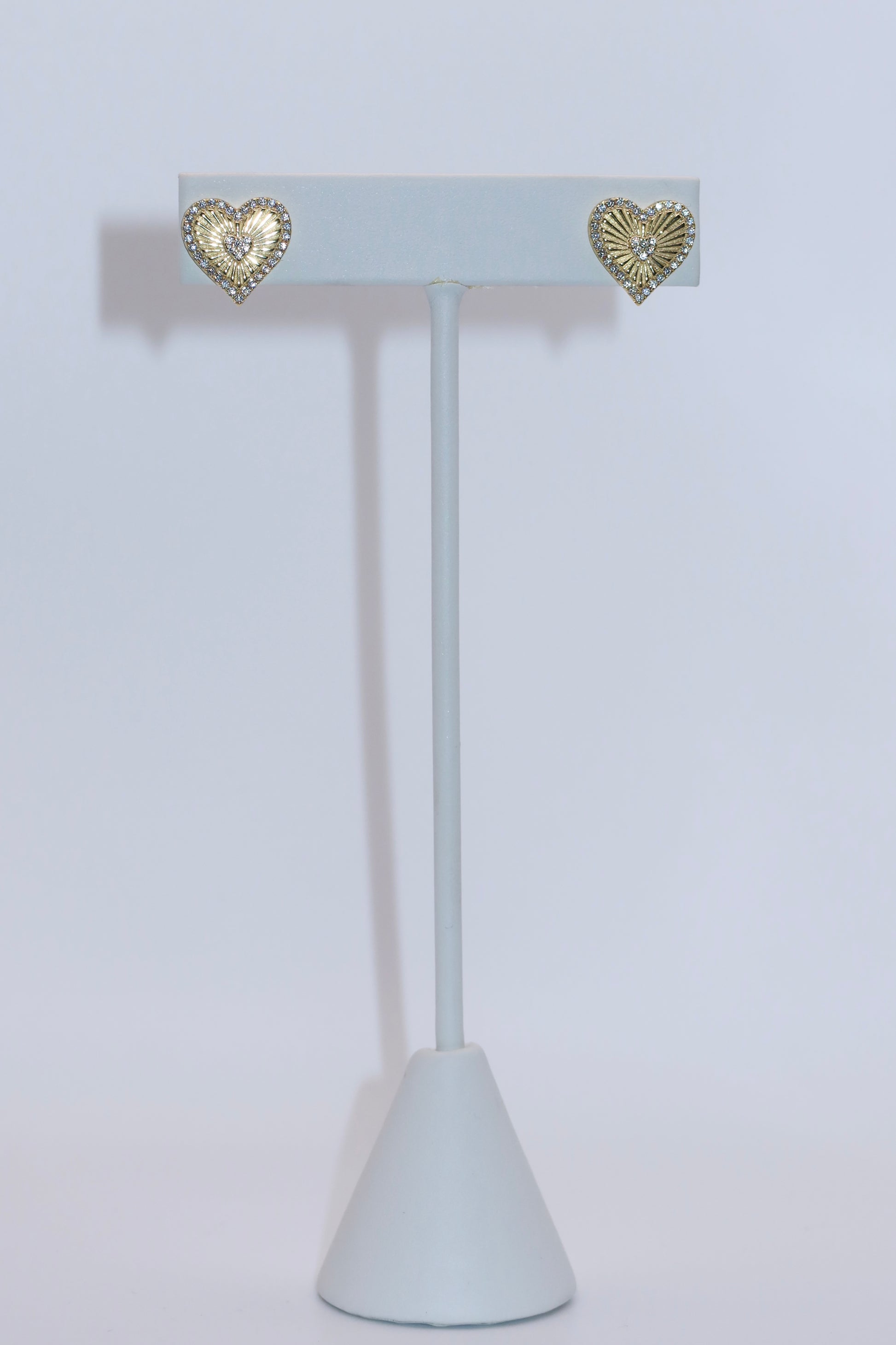 Heart of Gold CZ Studs