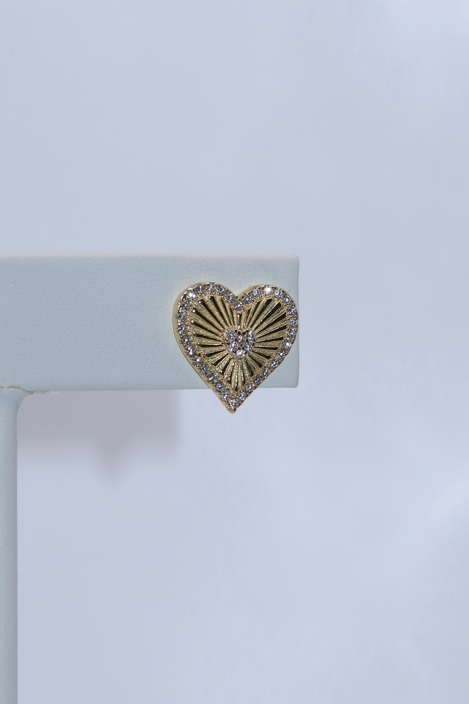 Heart of Gold CZ Studs
