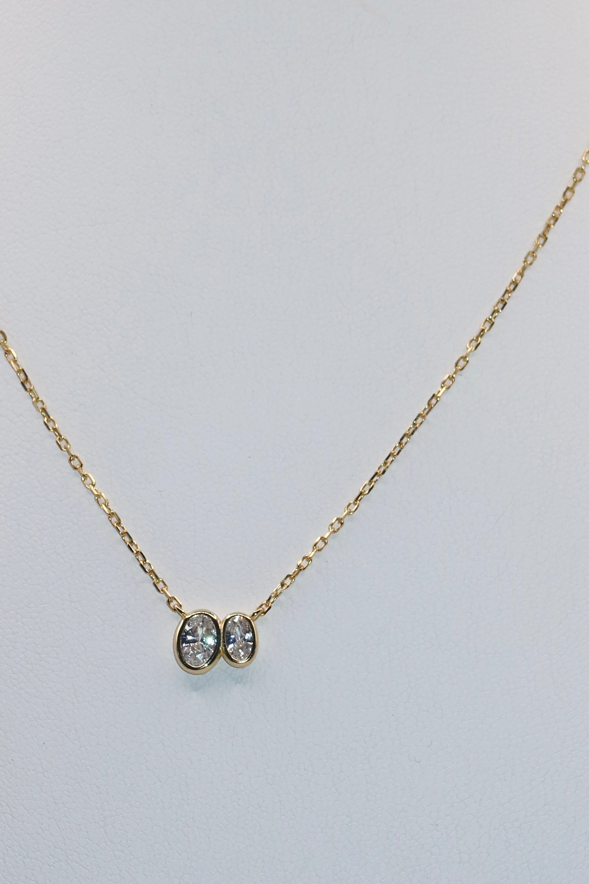 Gold Duo CZ Layering Necklace