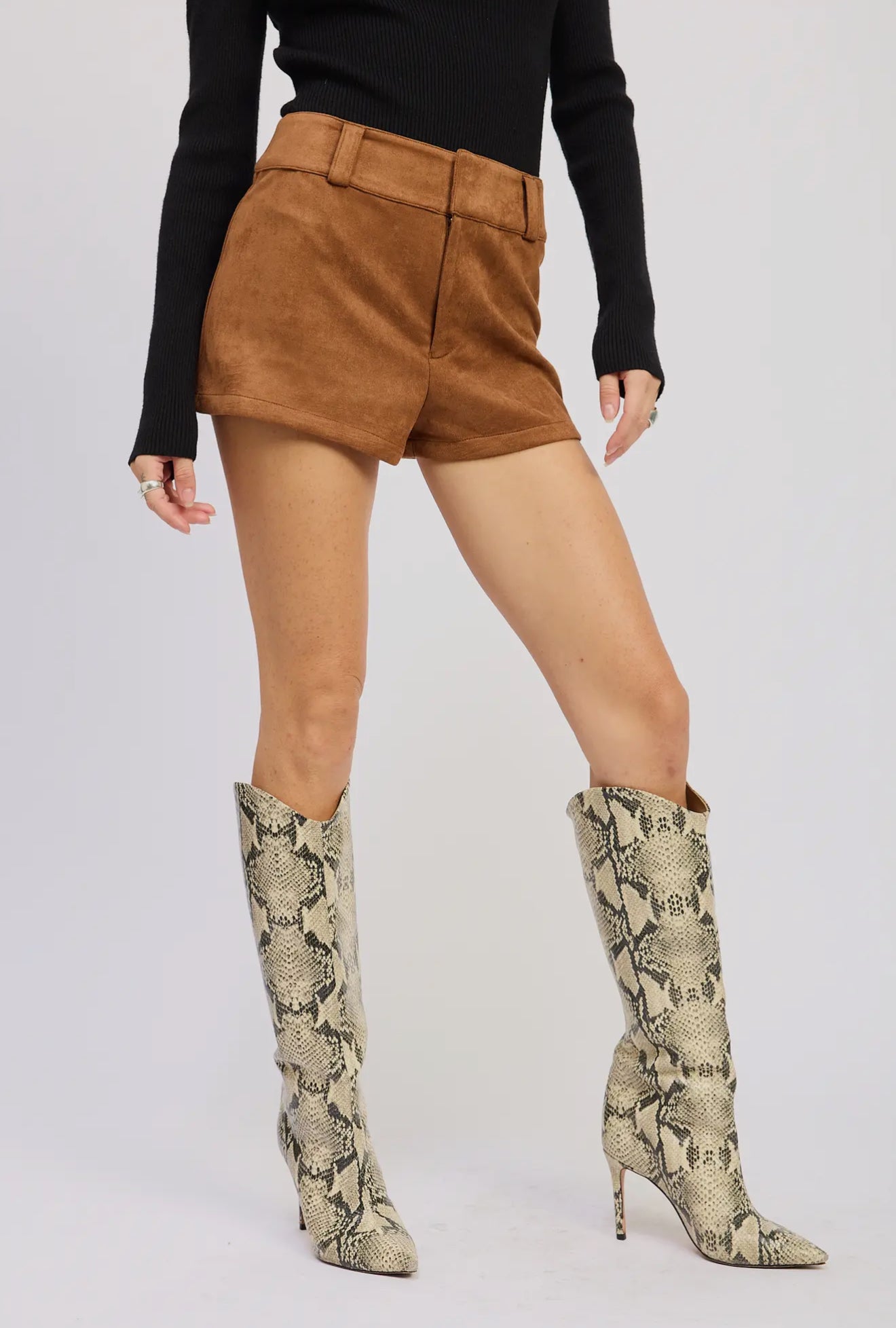 Suede Lowrise Shorts