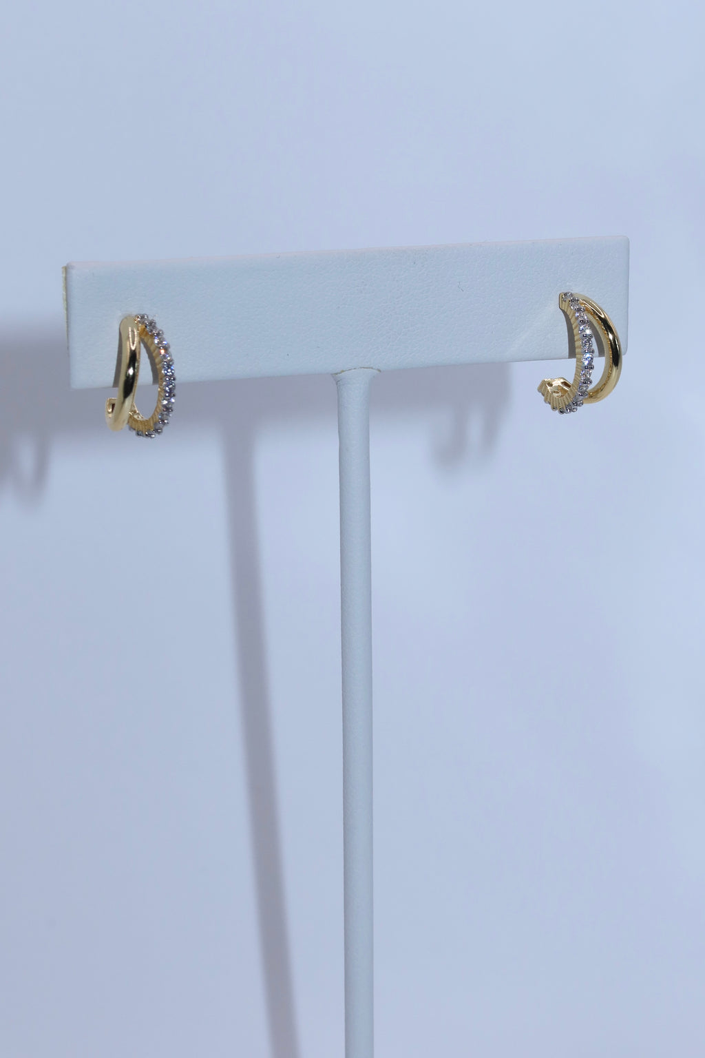 Double Studded Gold Hoop