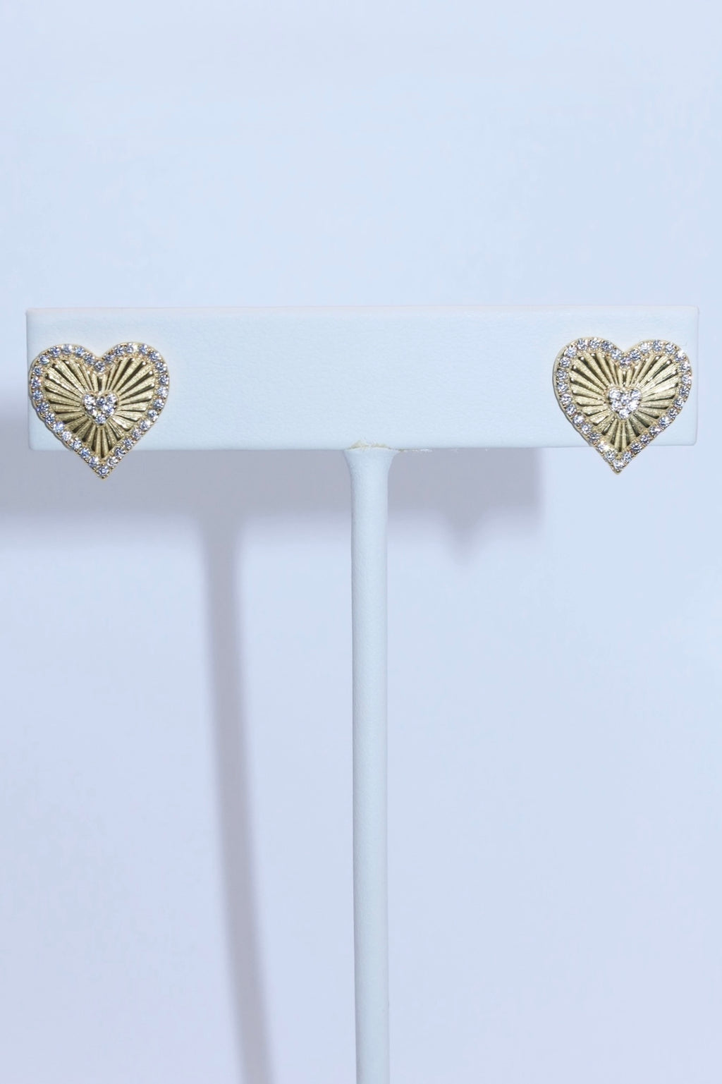 Heart of Gold CZ Studs