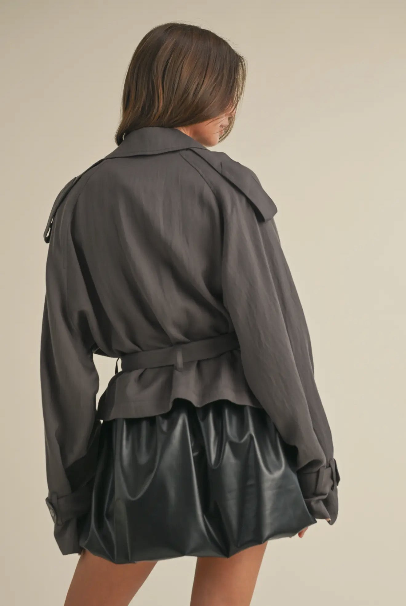 Cropped Light Weight Belted Trench
