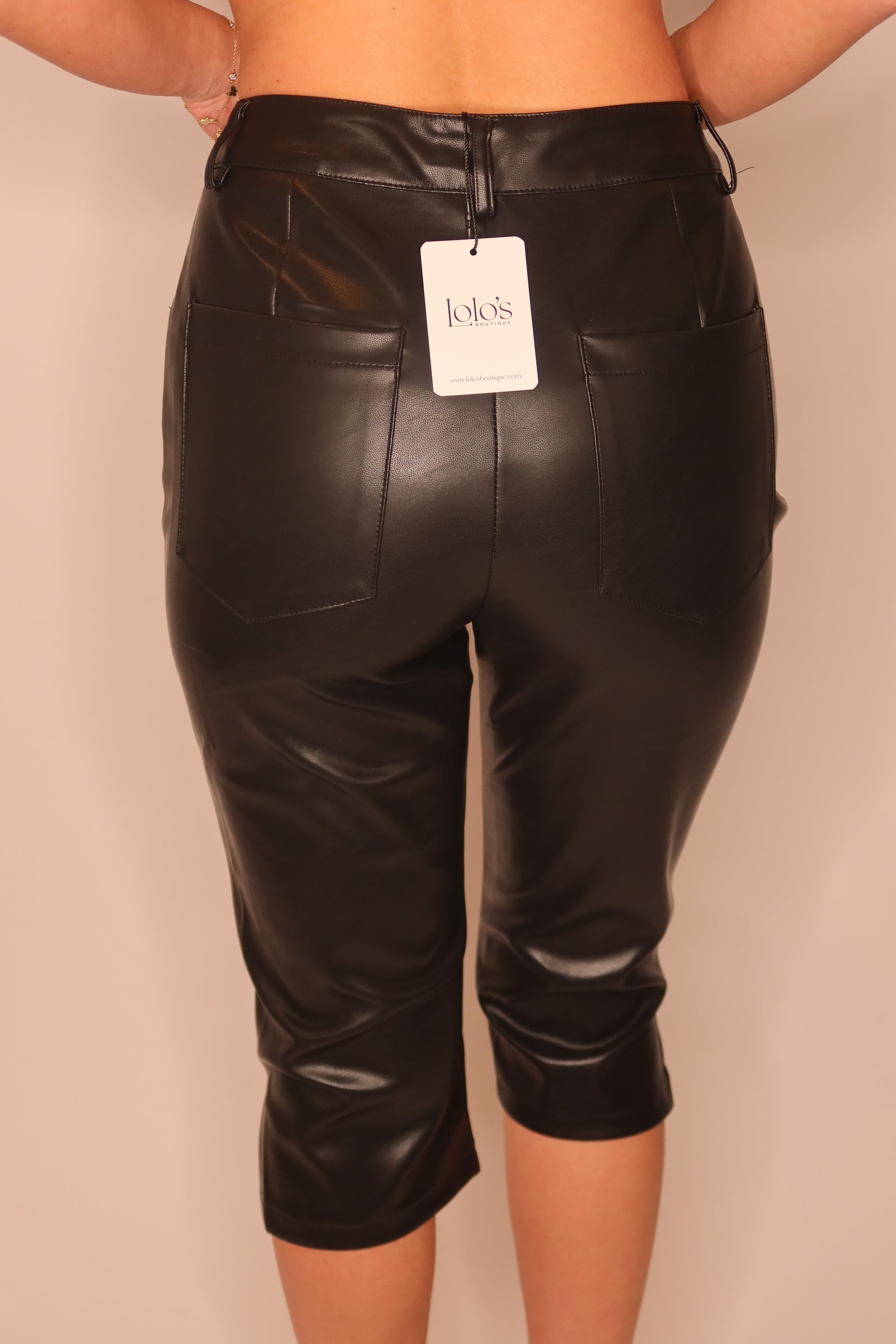 The Nicolette Leather Capri Pant