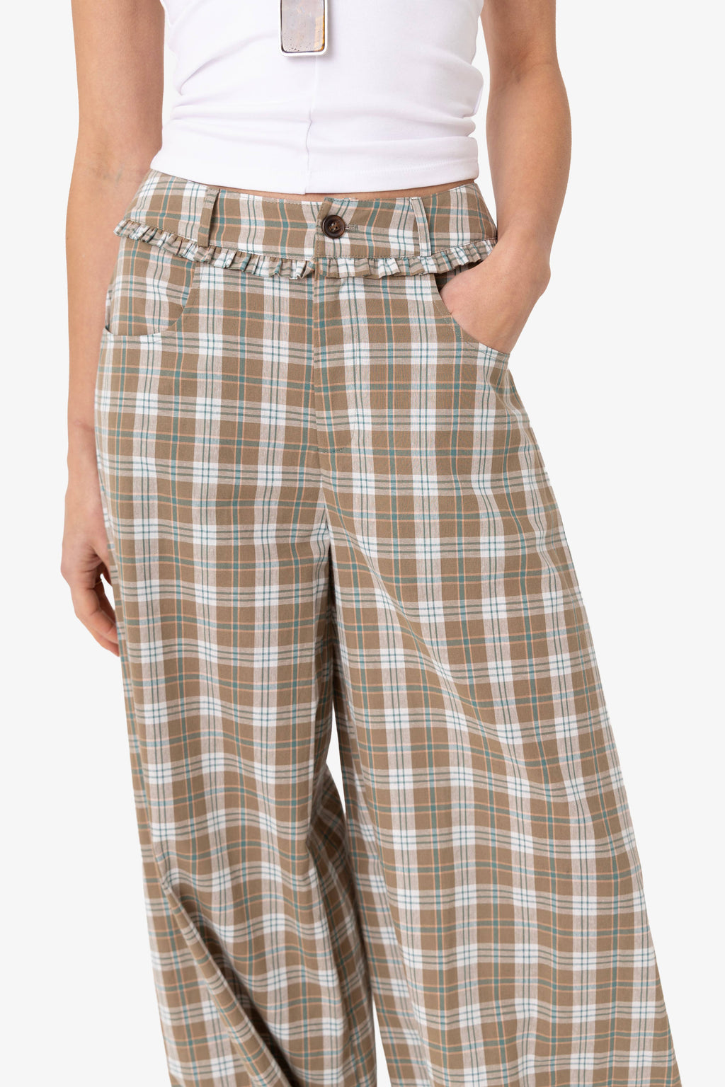 Esme Green Check Balloon Trousers