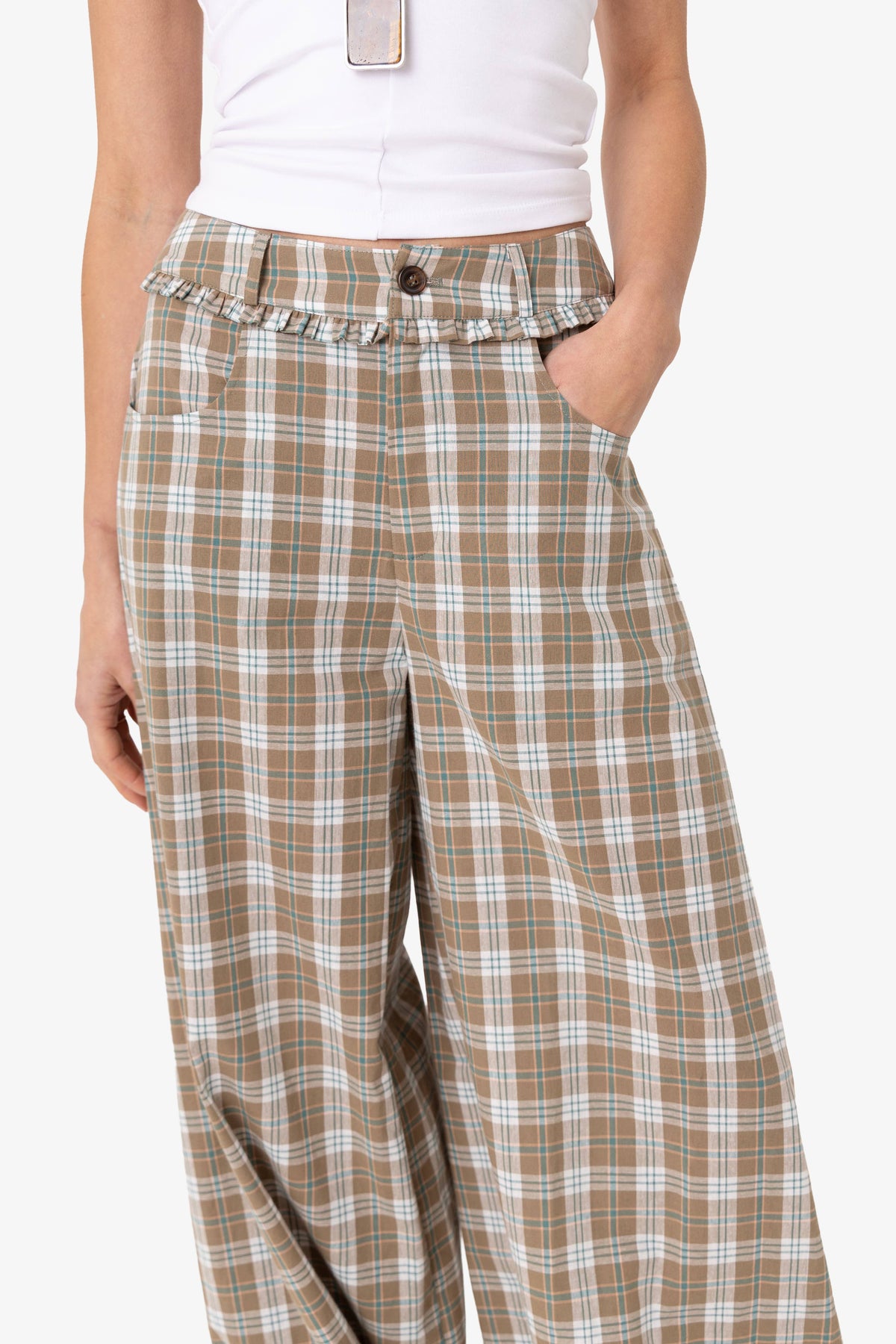 Esme Green Check Balloon Trousers