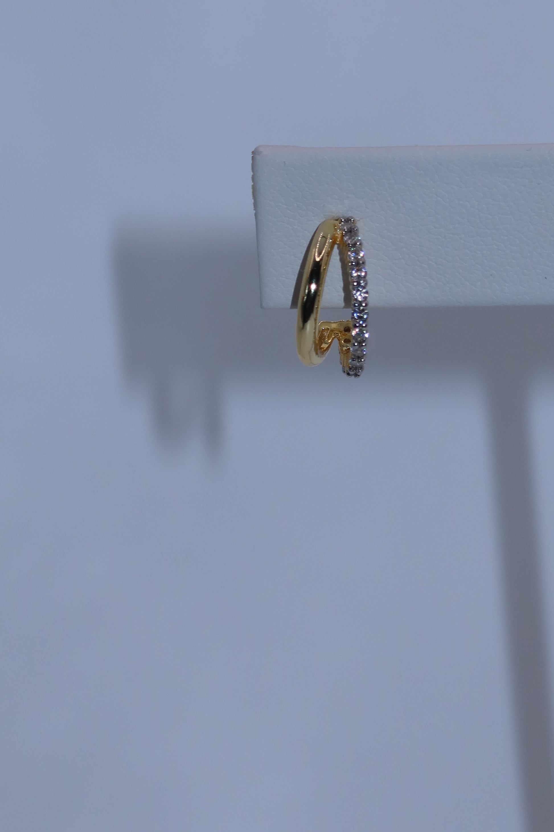 Double Studded Gold Hoop