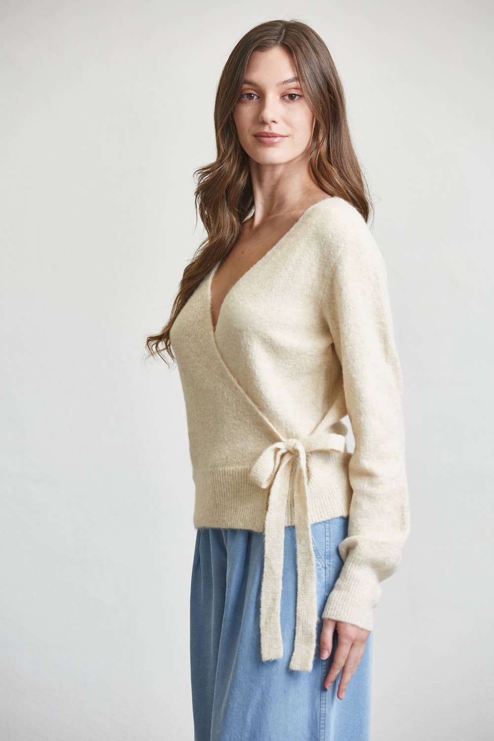 Emilia Wrap Knit Sweater