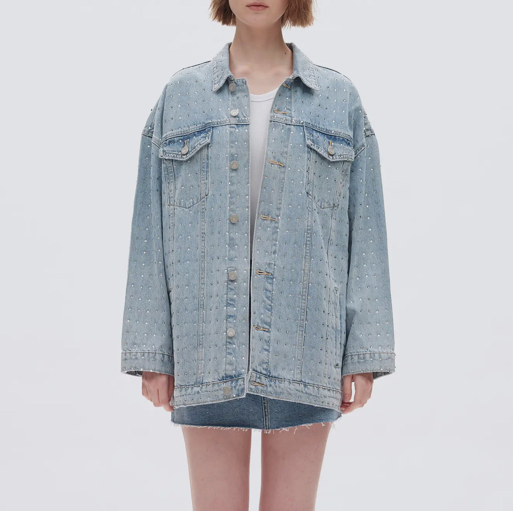 Long Sleeve Embellished Denim Jacket
