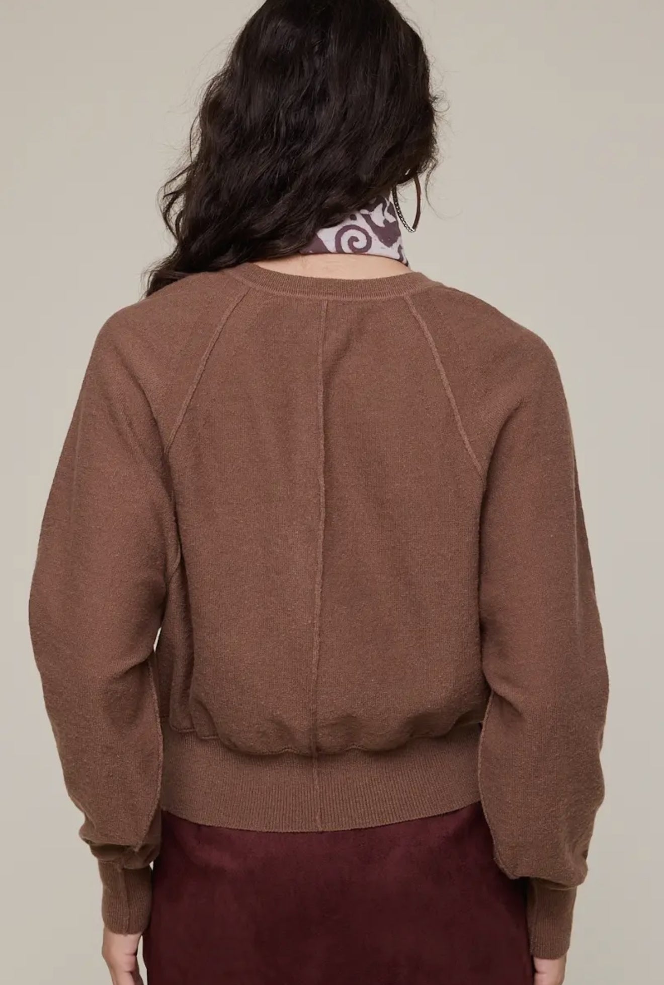 Long Sleeve Crew Neck Knit Sweater Crop Top