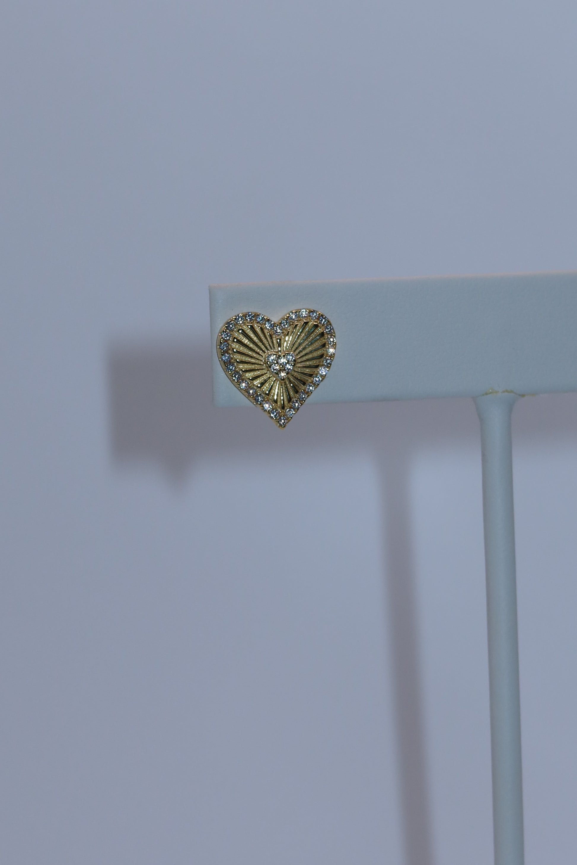 Heart of Gold CZ Studs