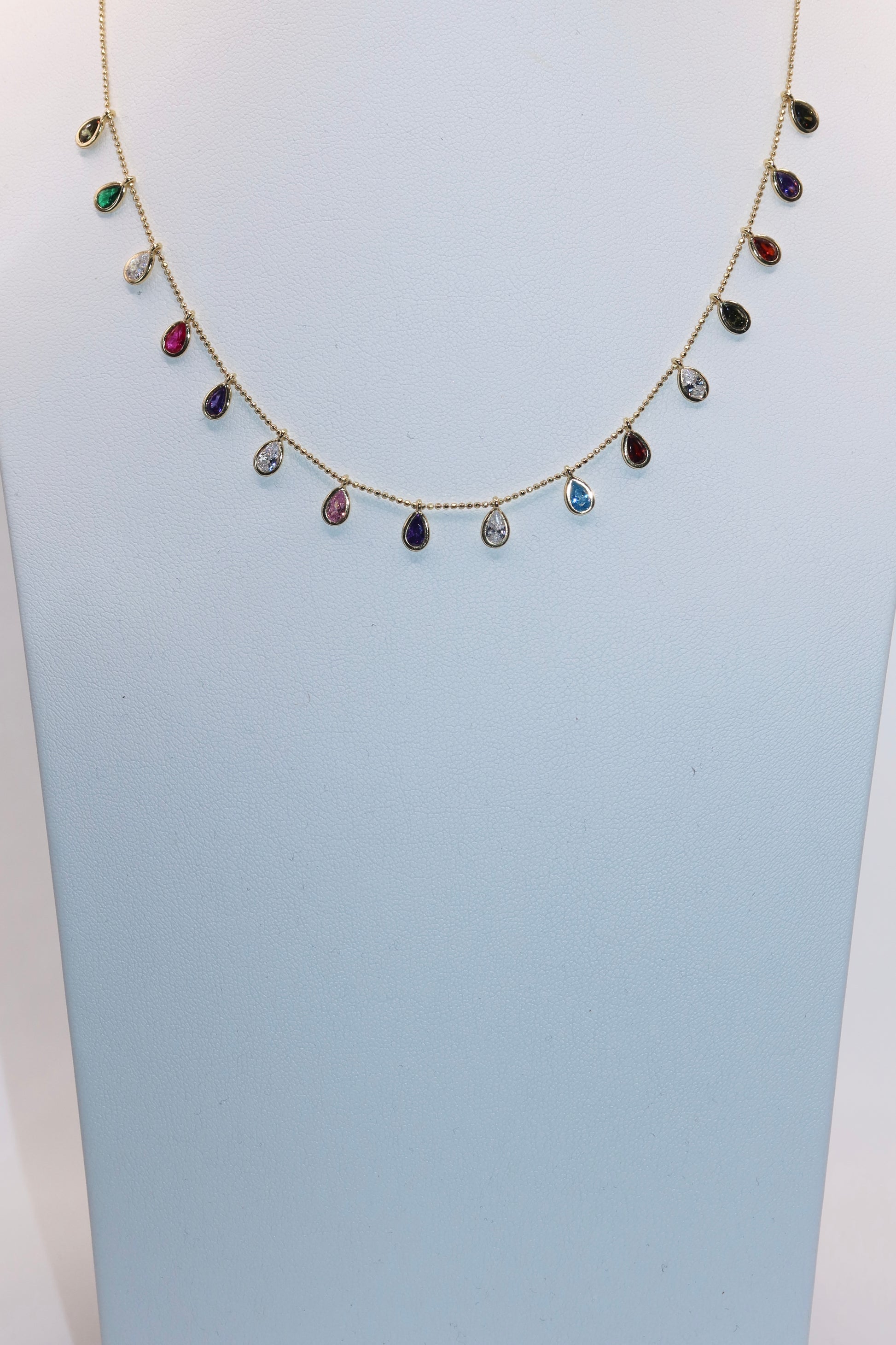 Multicolor Teardrop Necklace