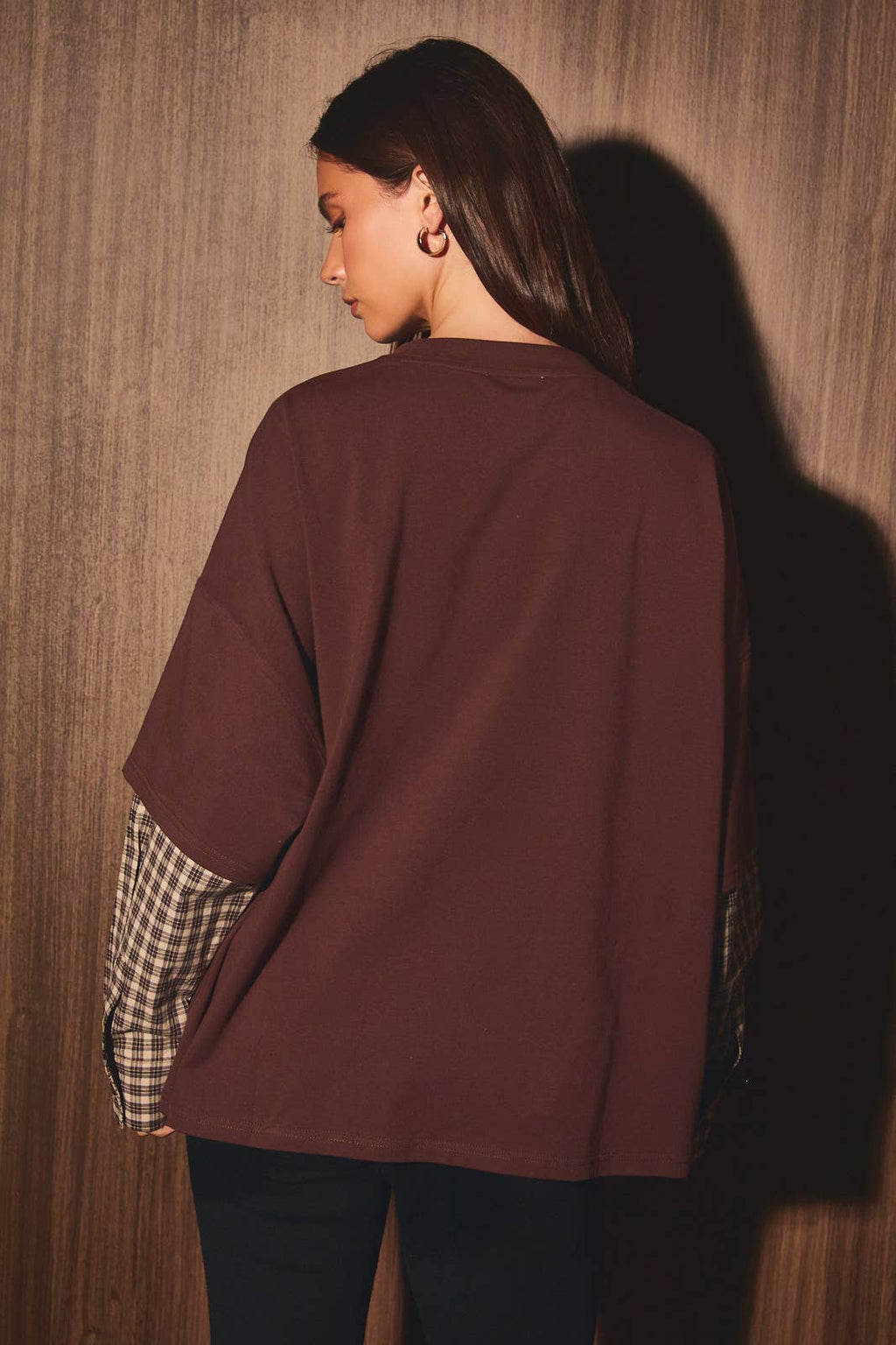 Collins Contrast Plaid Top