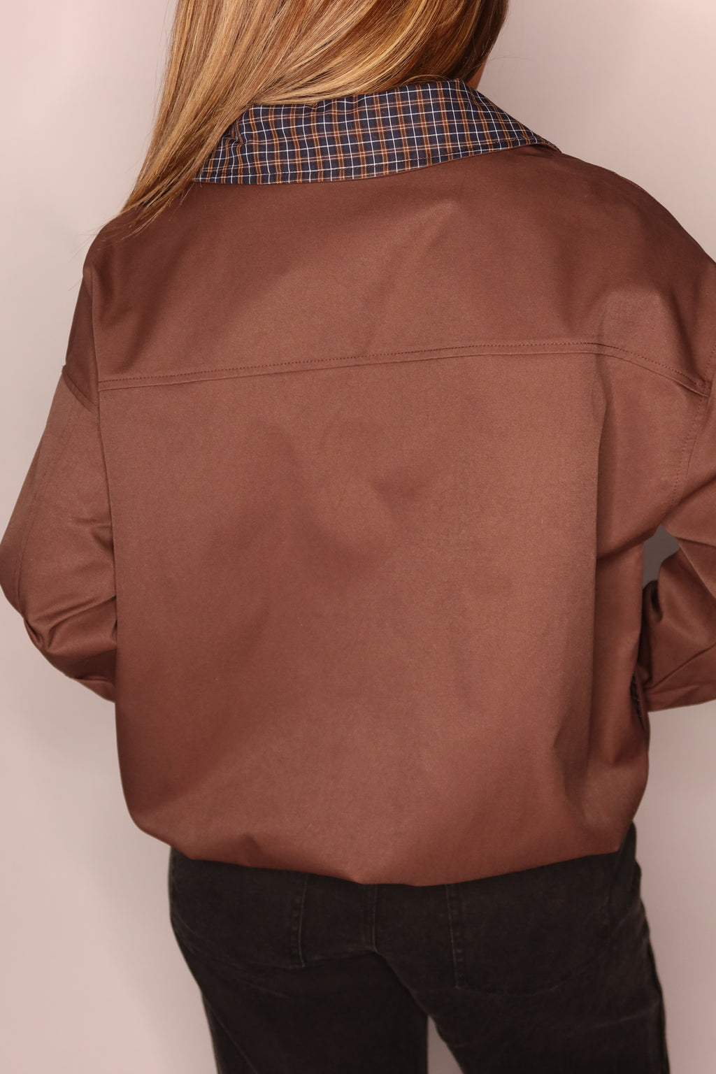 The Hudson Plaid Trim Jacket