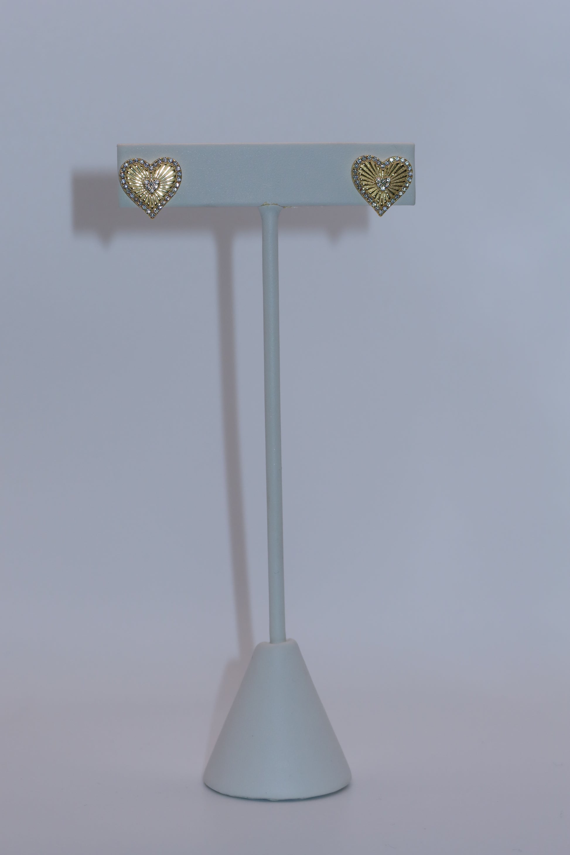 Heart of Gold CZ Studs