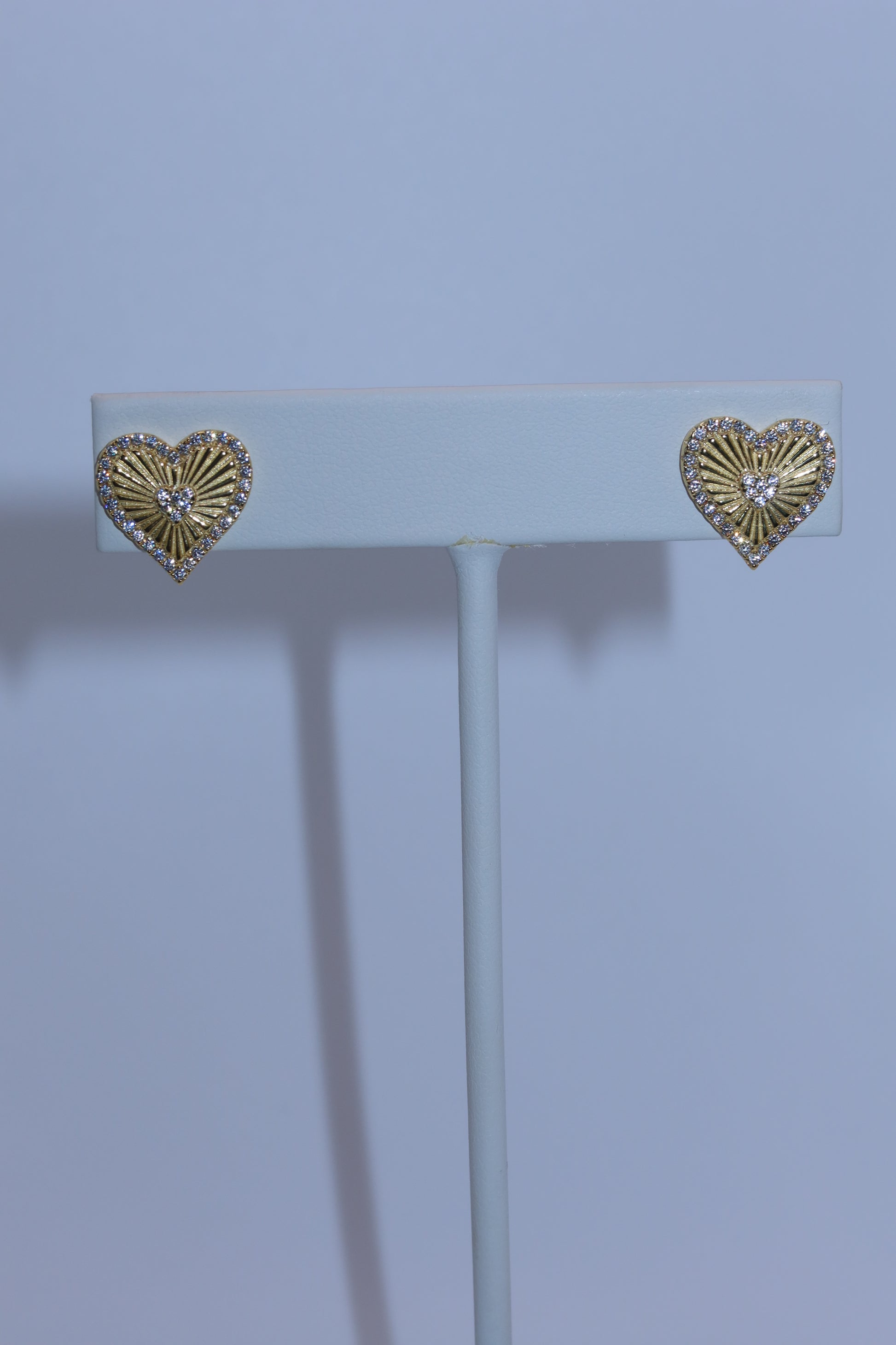 Heart of Gold CZ Studs