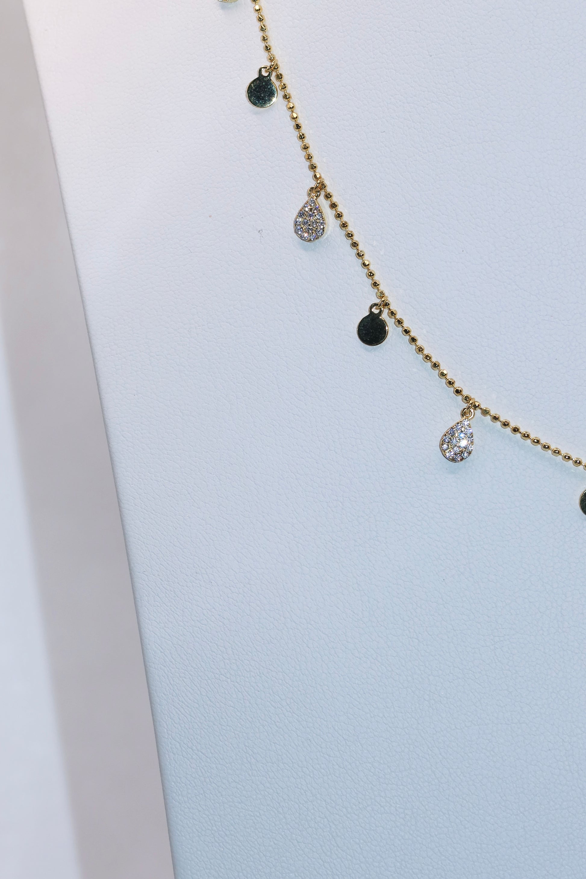 Gold Alternating CZ Drip Chain