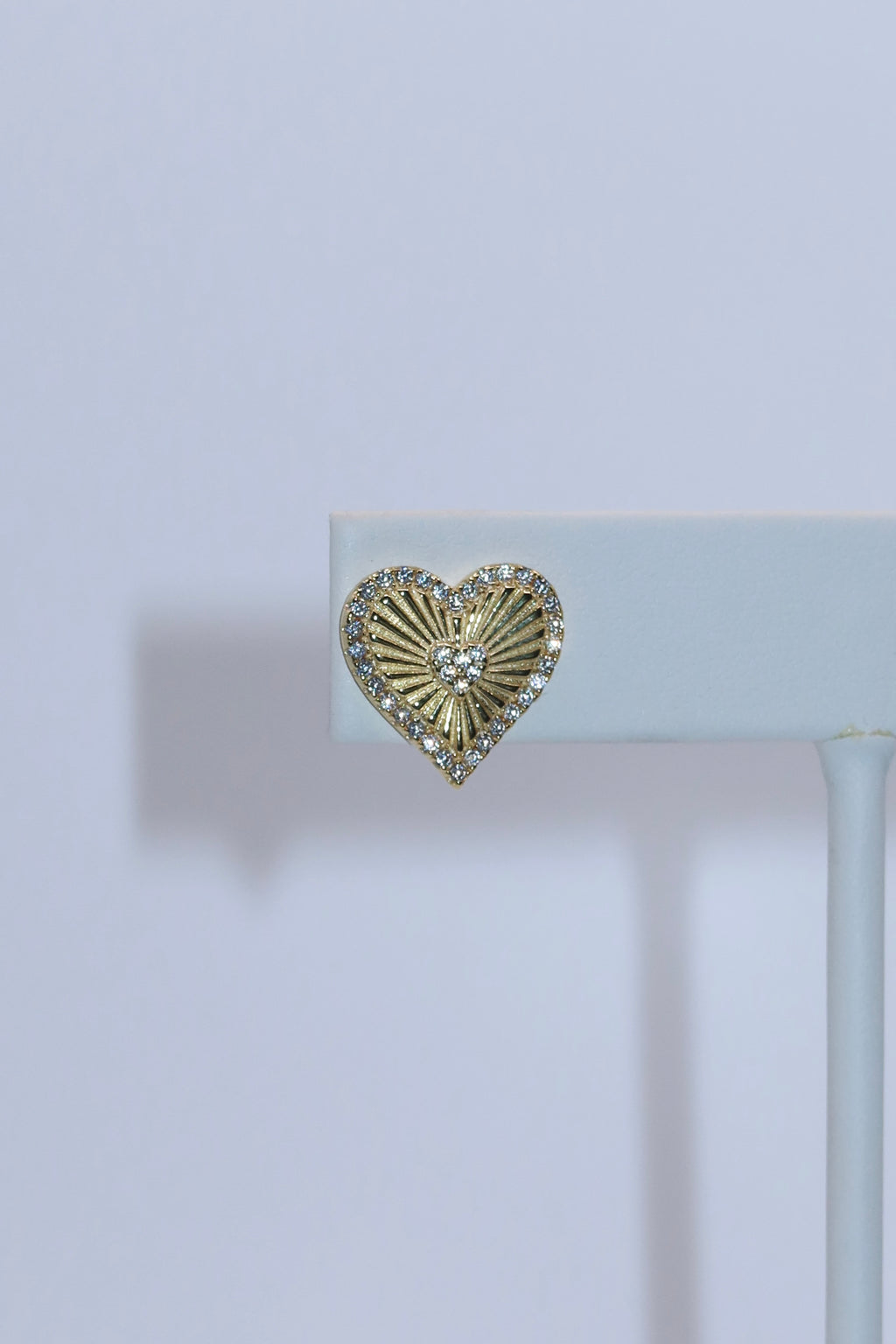 Heart of Gold CZ Studs
