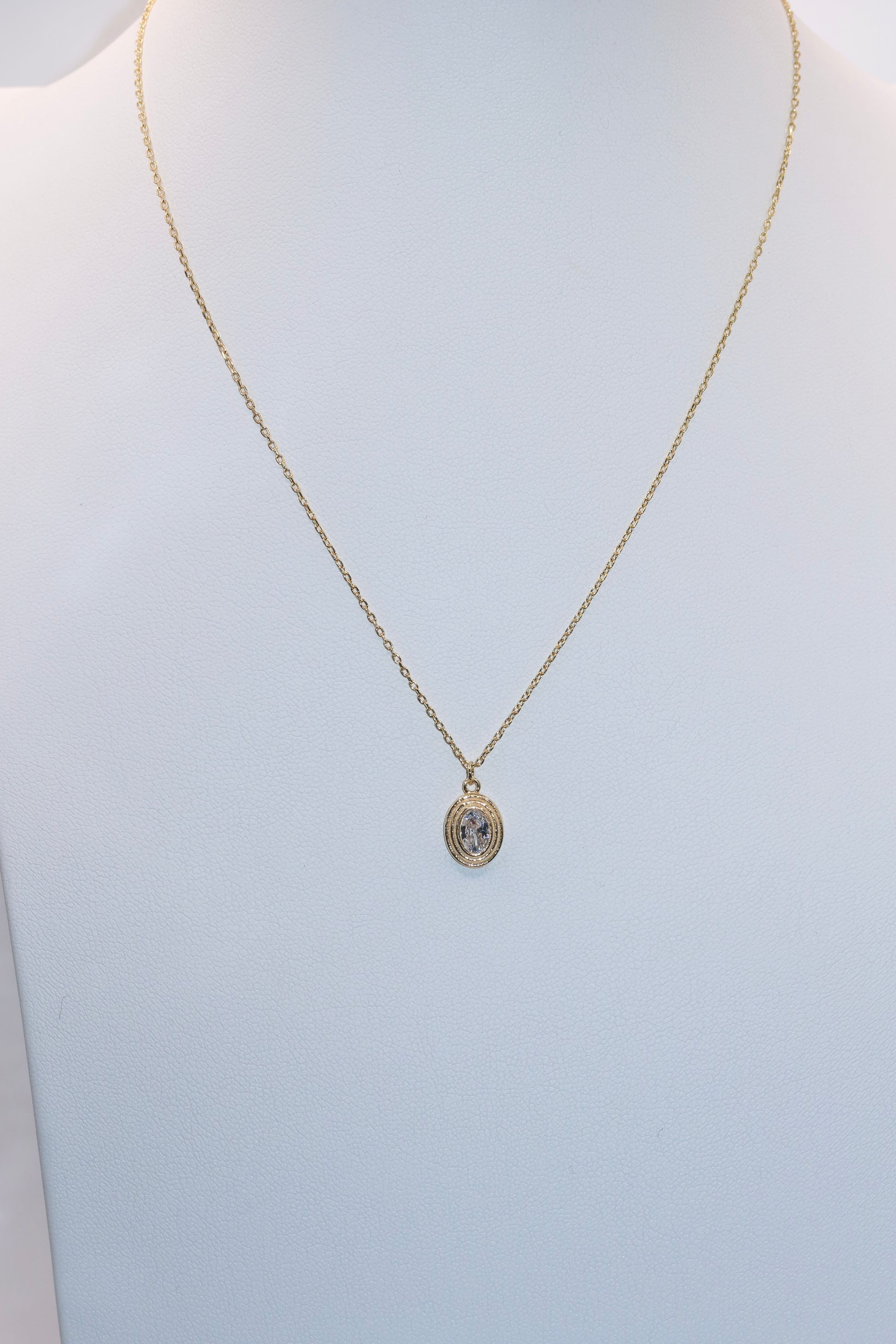 Gold Classic Stone Necklace