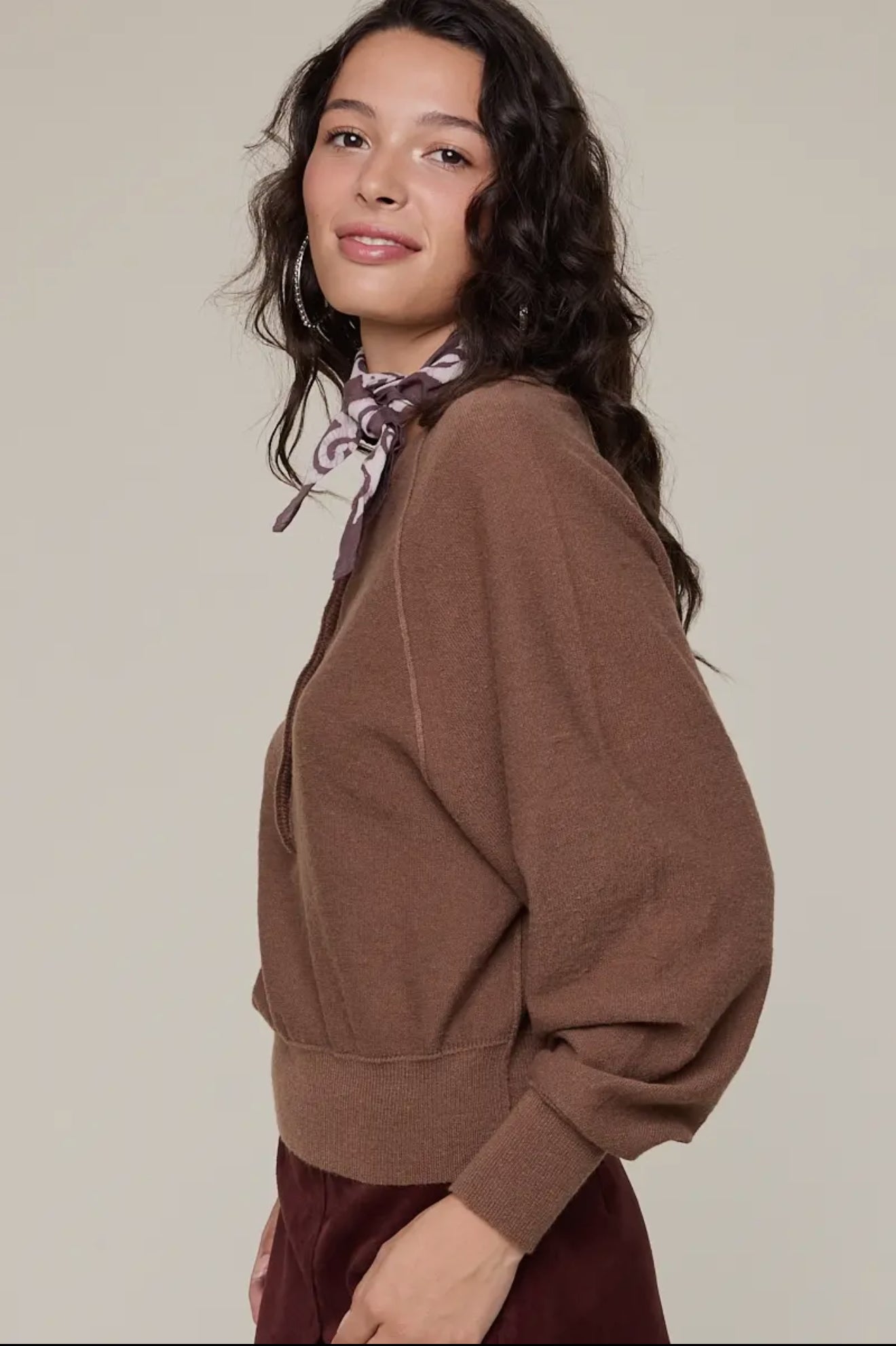 Long Sleeve Crew Neck Knit Sweater Crop Top