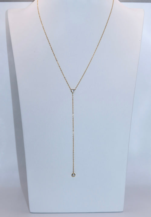 Effortless CZ Lariat Necklace
