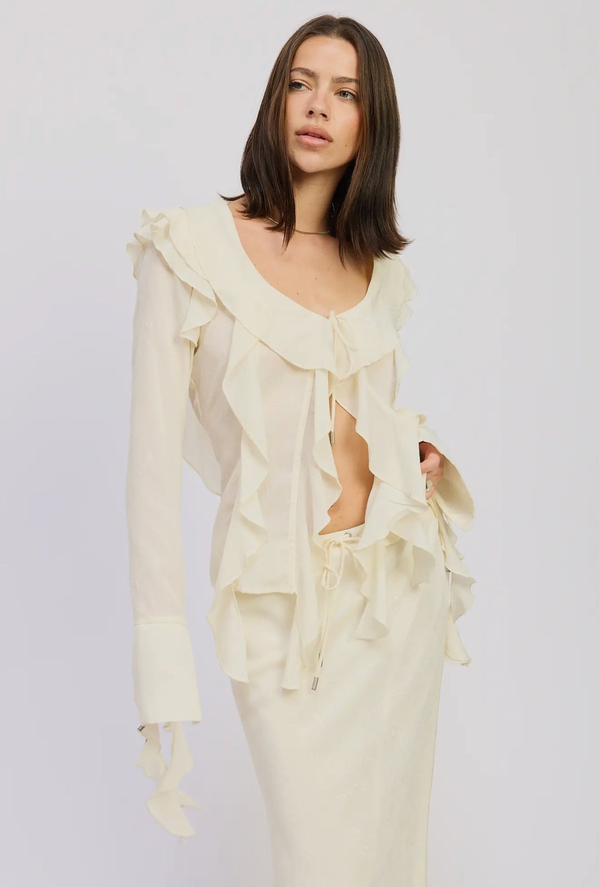 Kira Ruffle Tie Top