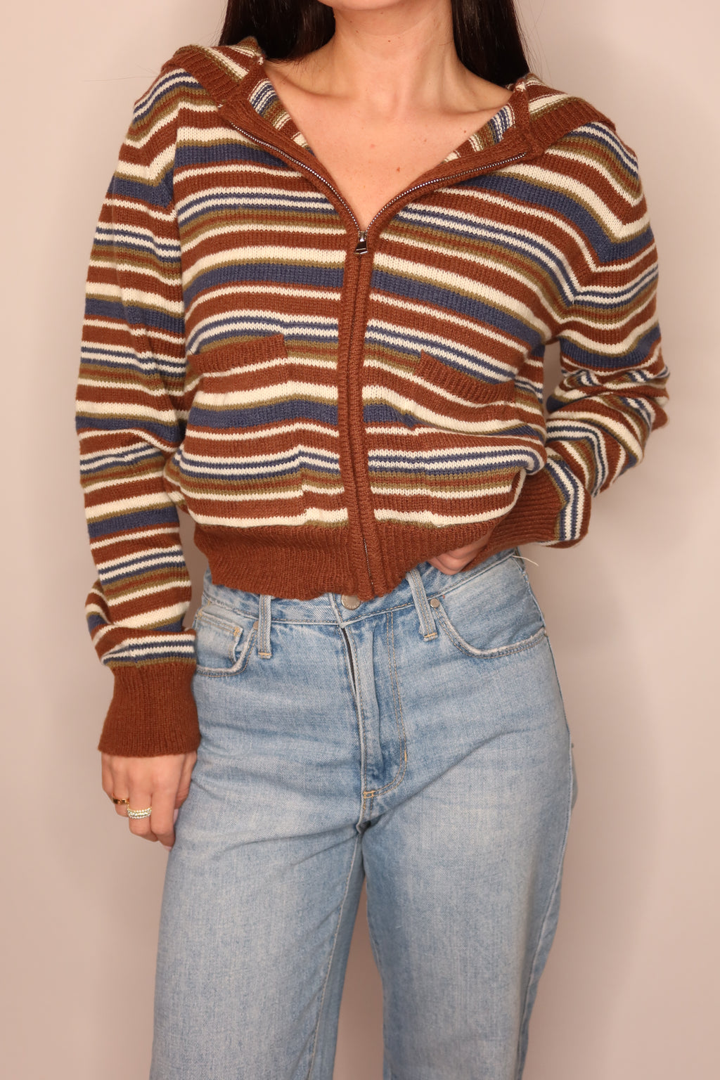 The Olivia Stripe Zip