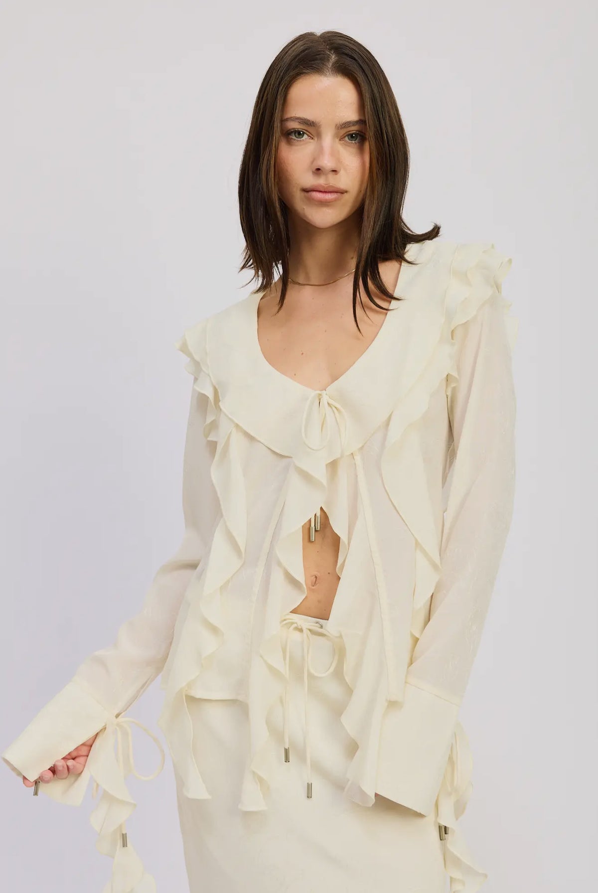 Kira Ruffle Tie Top