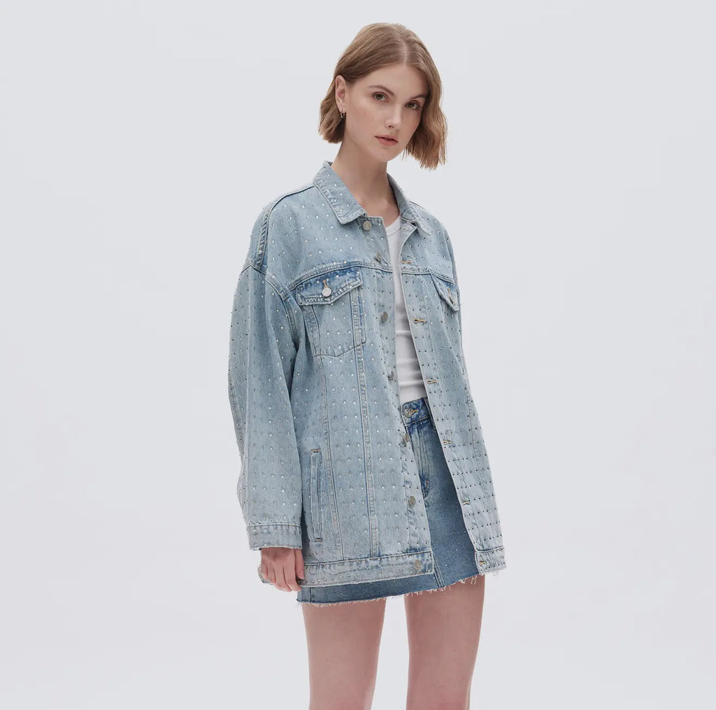 Long Sleeve Embellished Denim Jacket