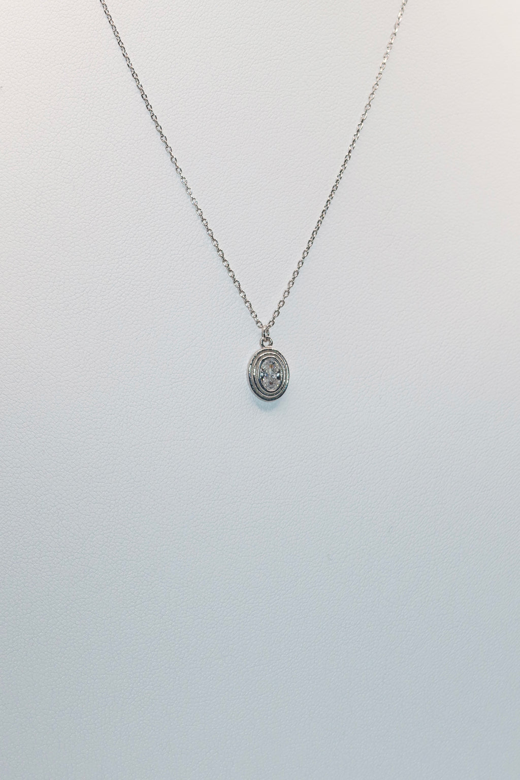 Silver Classic Stone Necklace