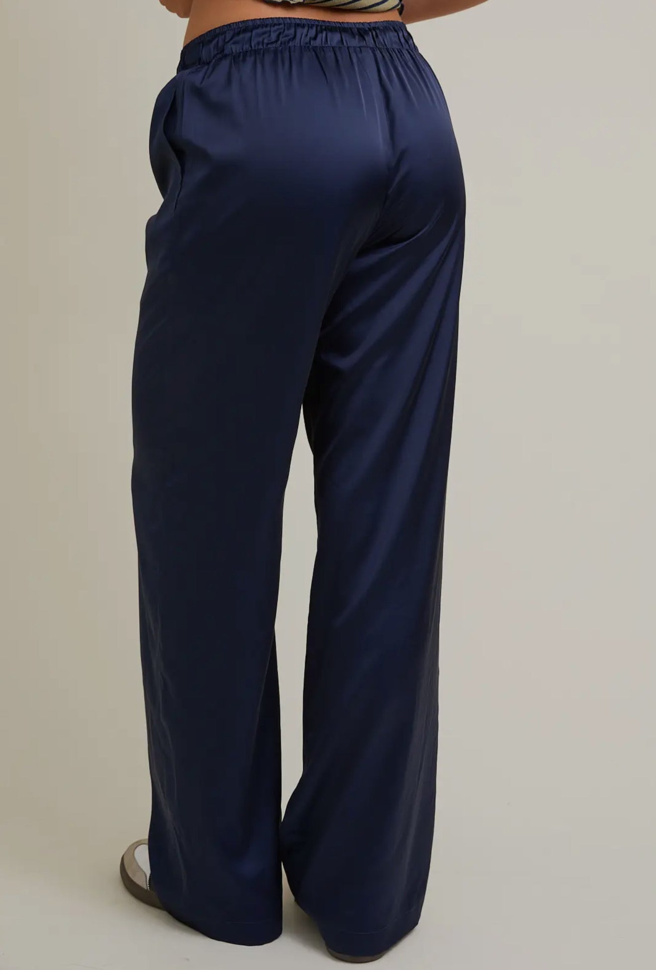 Mid-Waisted Wide Leg Satin Pants