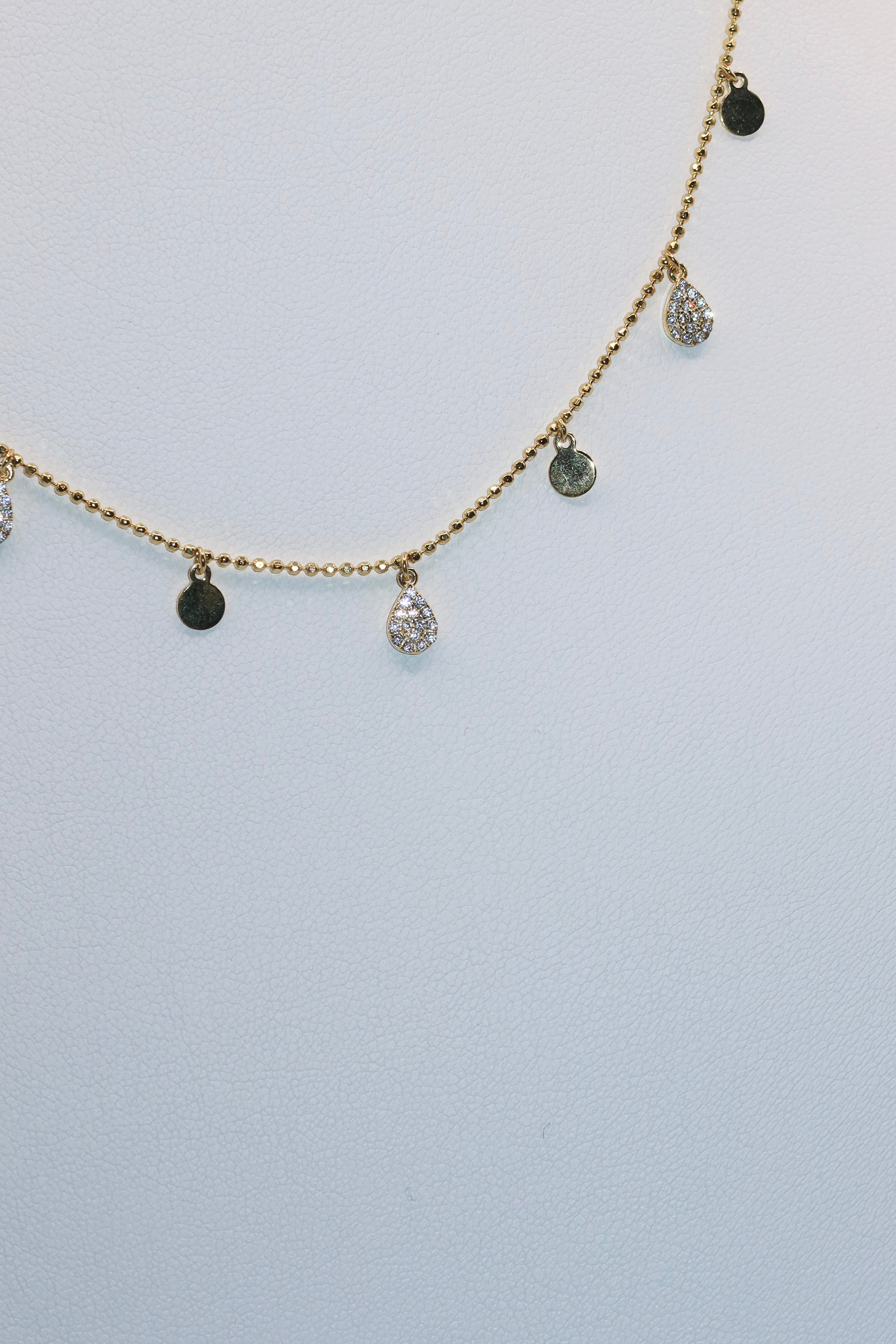 Gold Alternating CZ Drip Chain