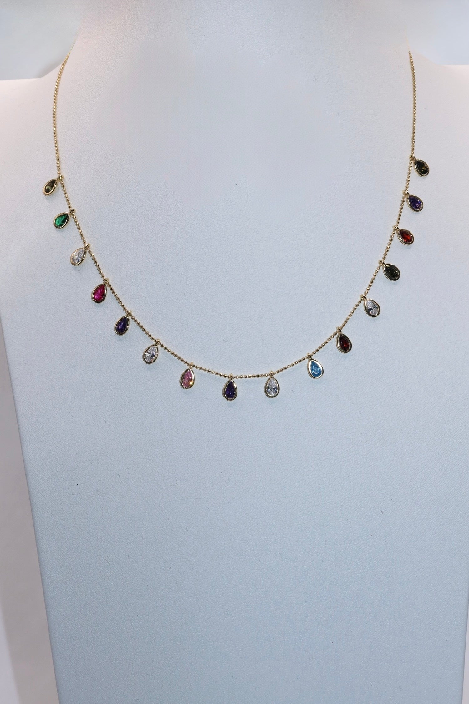 Multicolor Teardrop Necklace