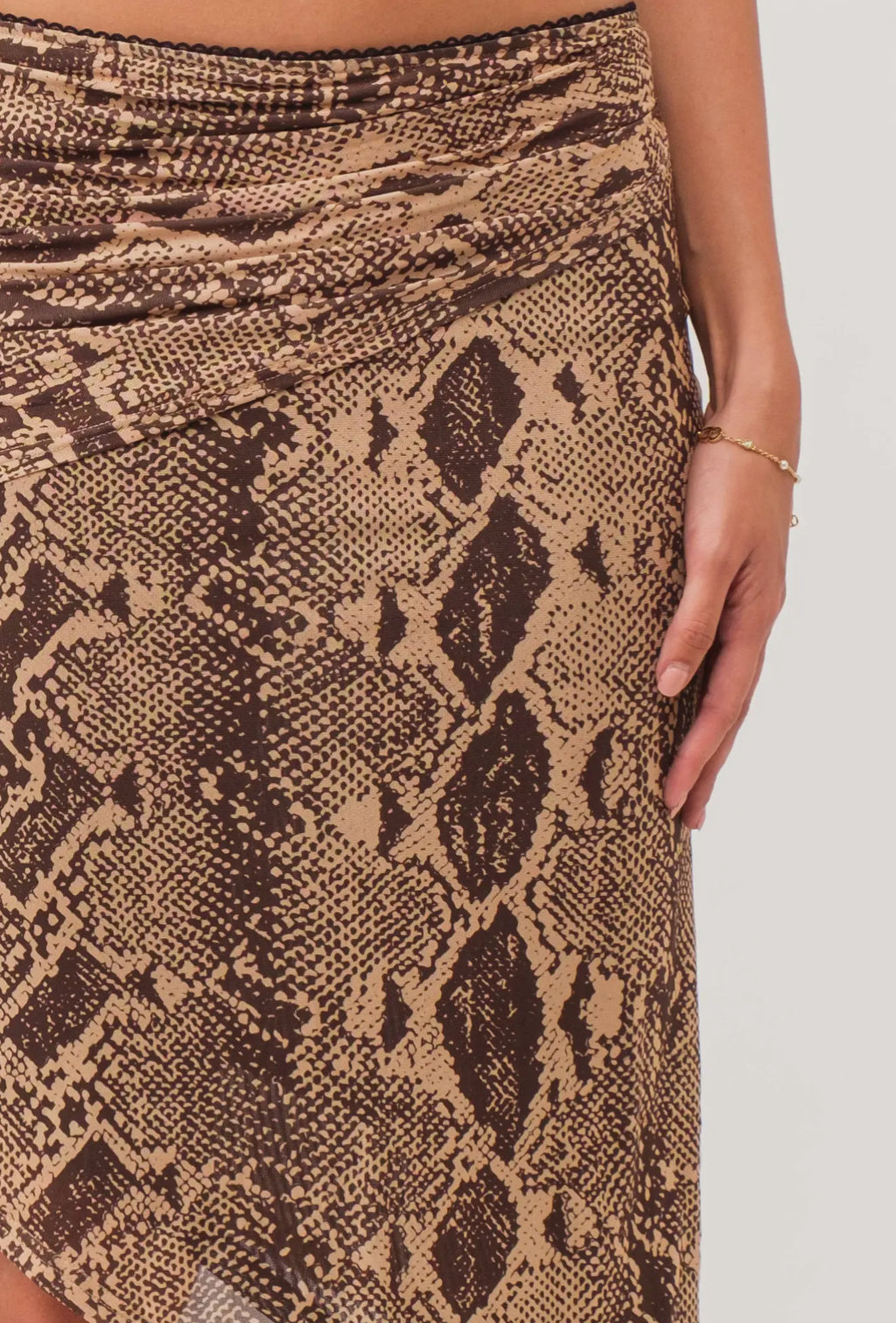 Amelia Mesh Asymmetric Midi Skirt