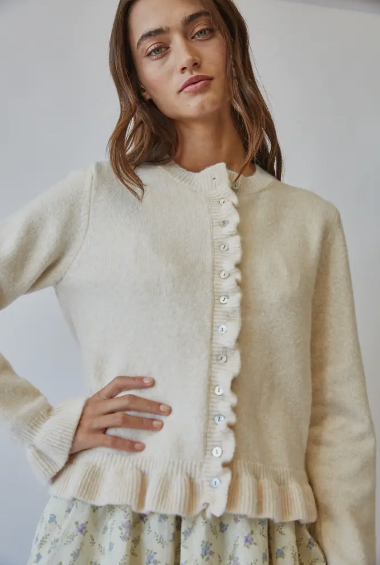Ruffle Knit Cardigan
