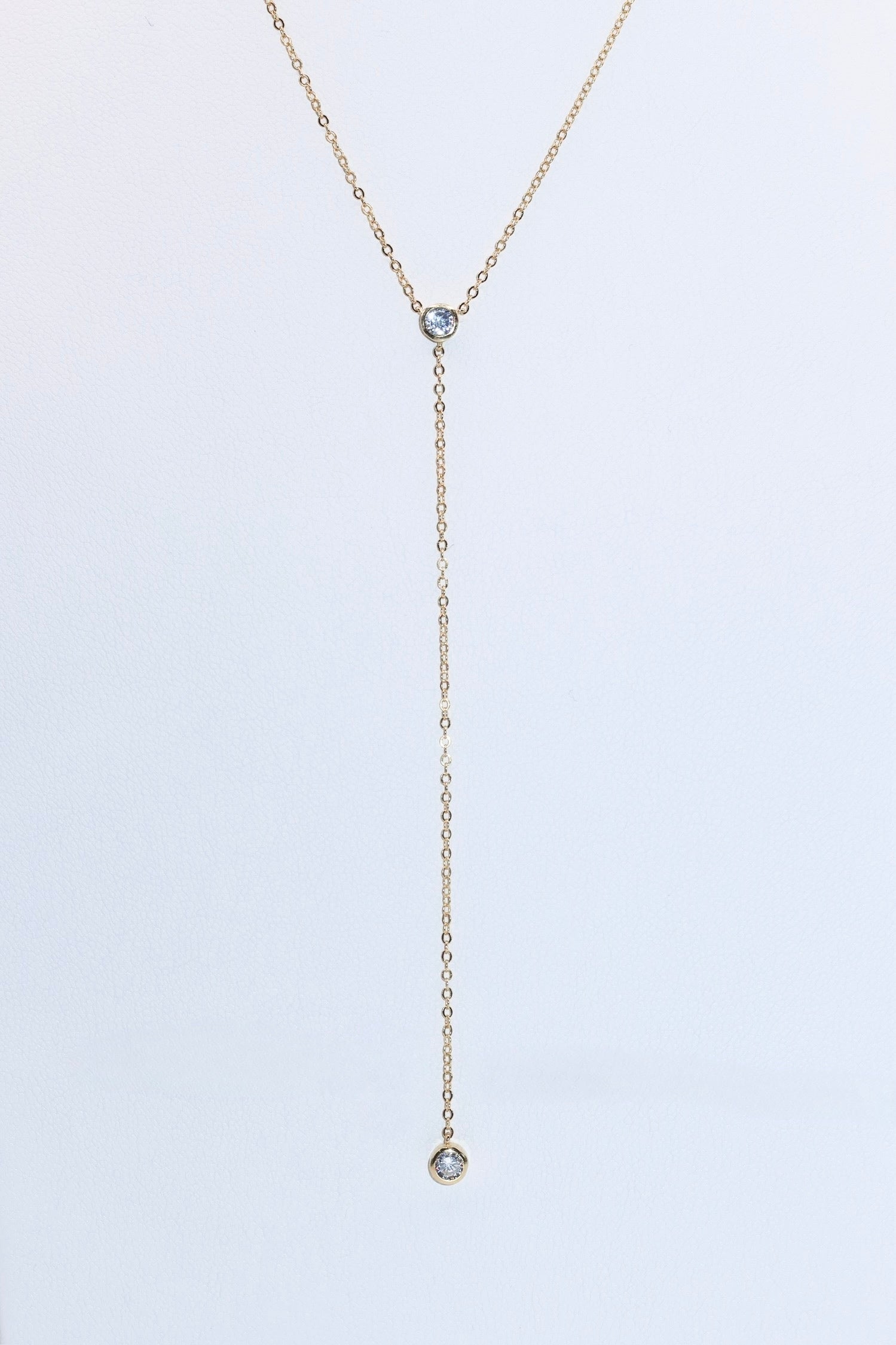 Effortless CZ Lariat Necklace
