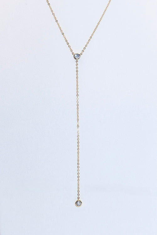Effortless CZ Lariat Necklace