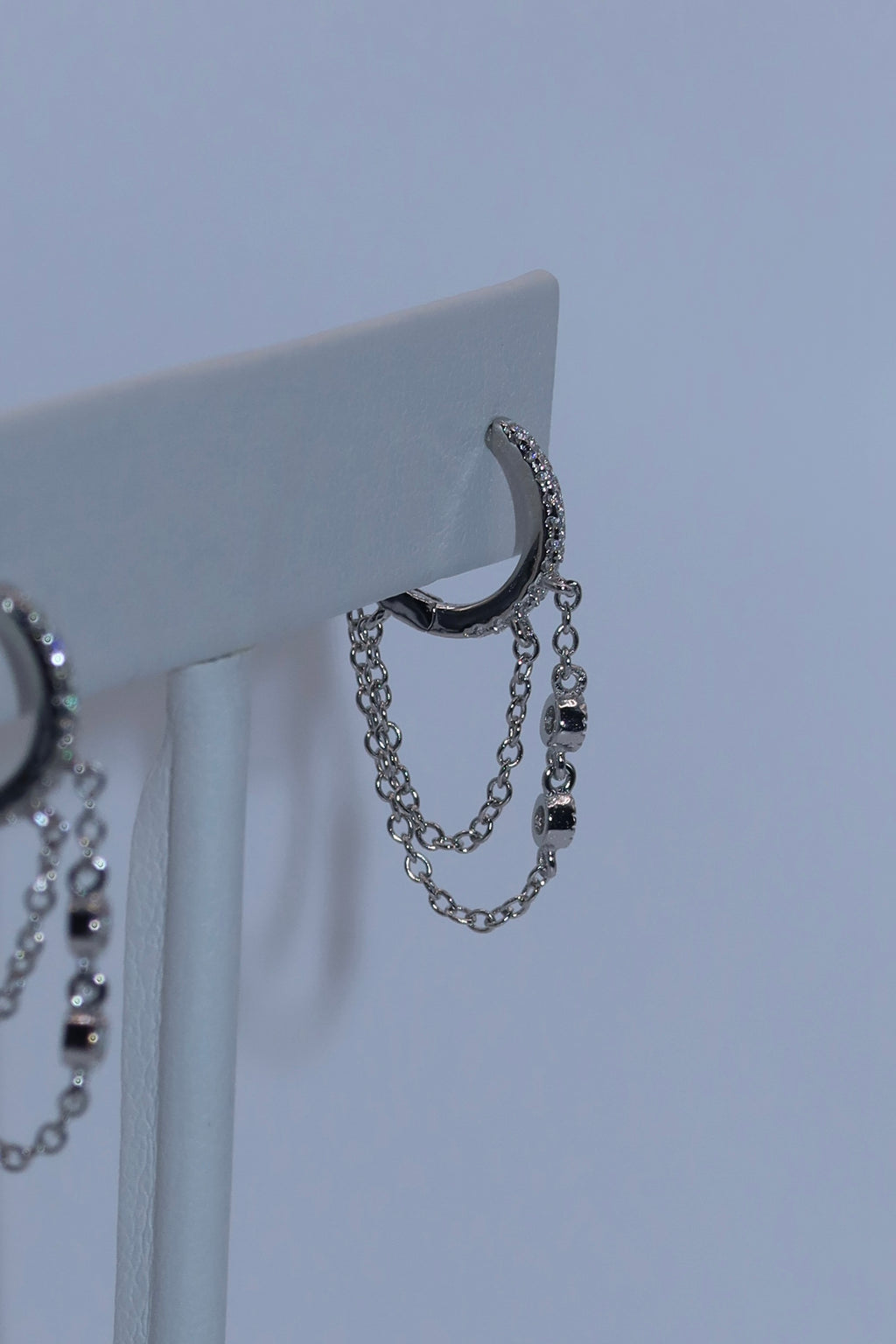 Silver Chain Mini Hoop
