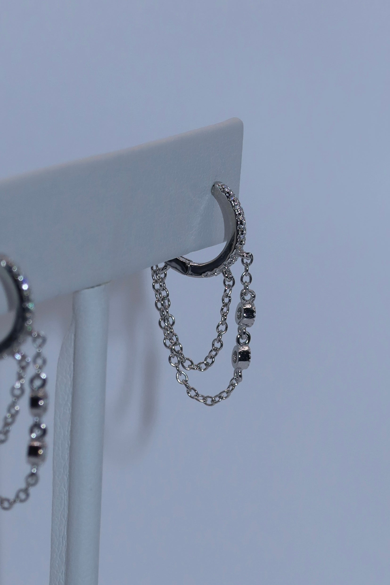 Silver Chain Mini Hoop