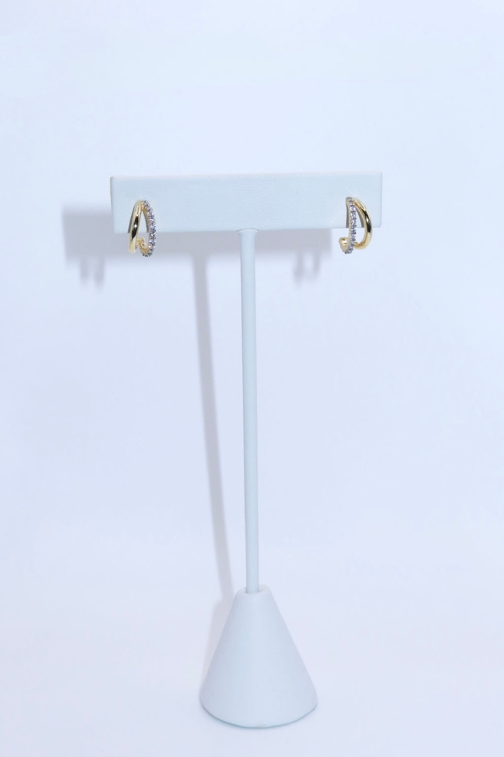 Double Studded Gold Hoop