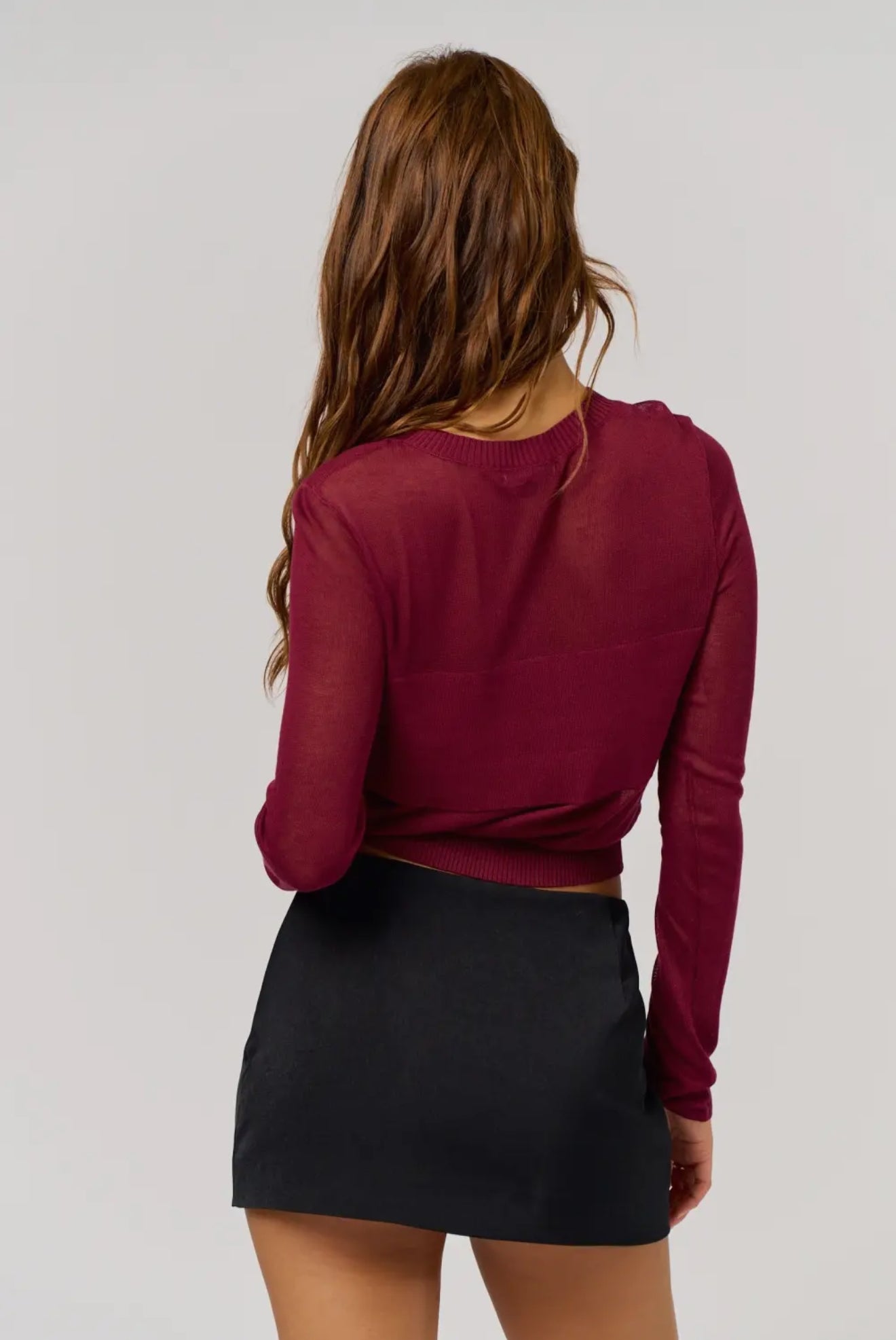 Burgundy Cardigan Top
