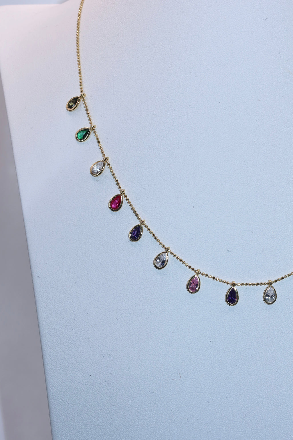 Multicolor Teardrop Necklace