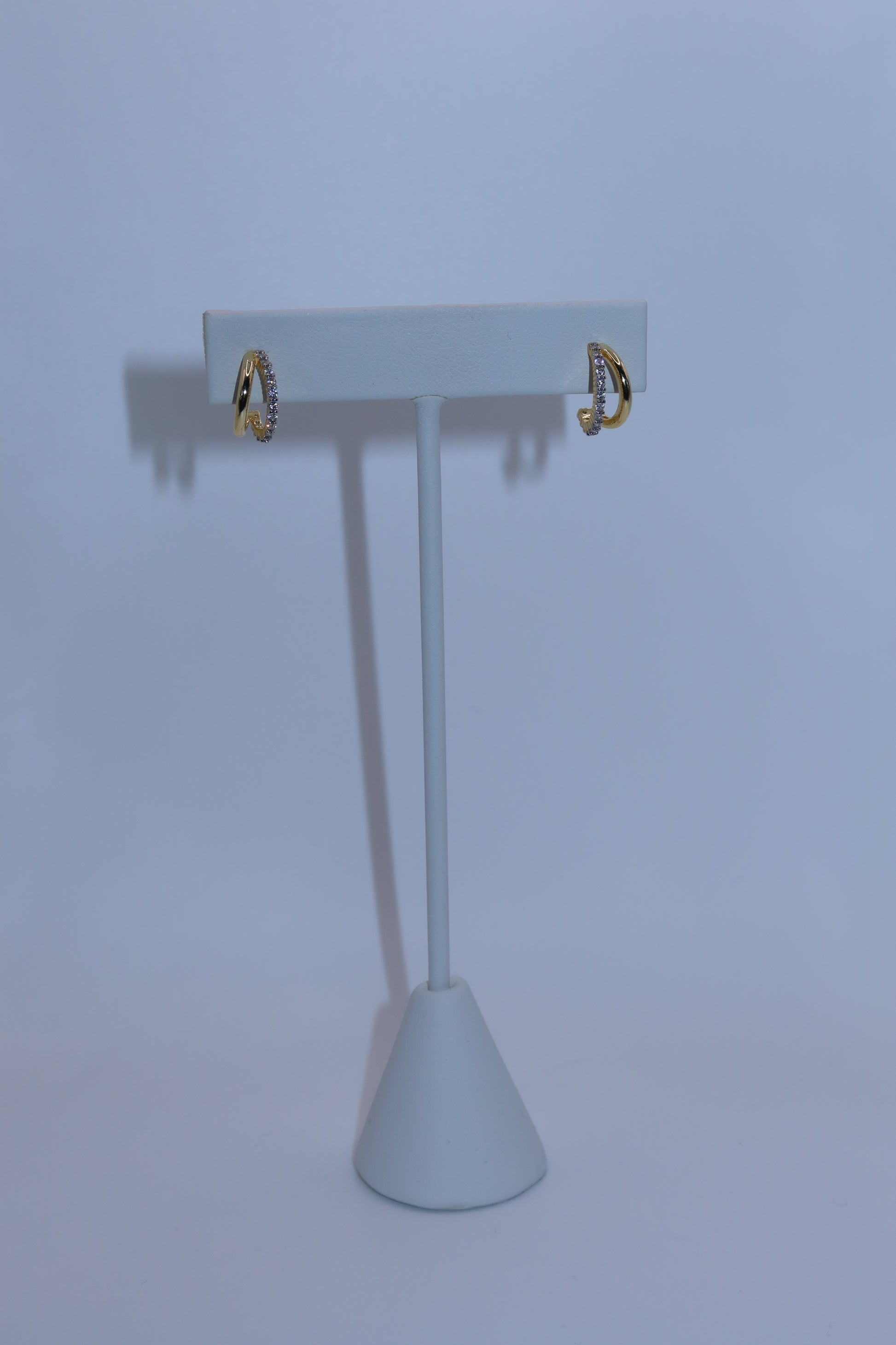 Double Studded Gold Hoop