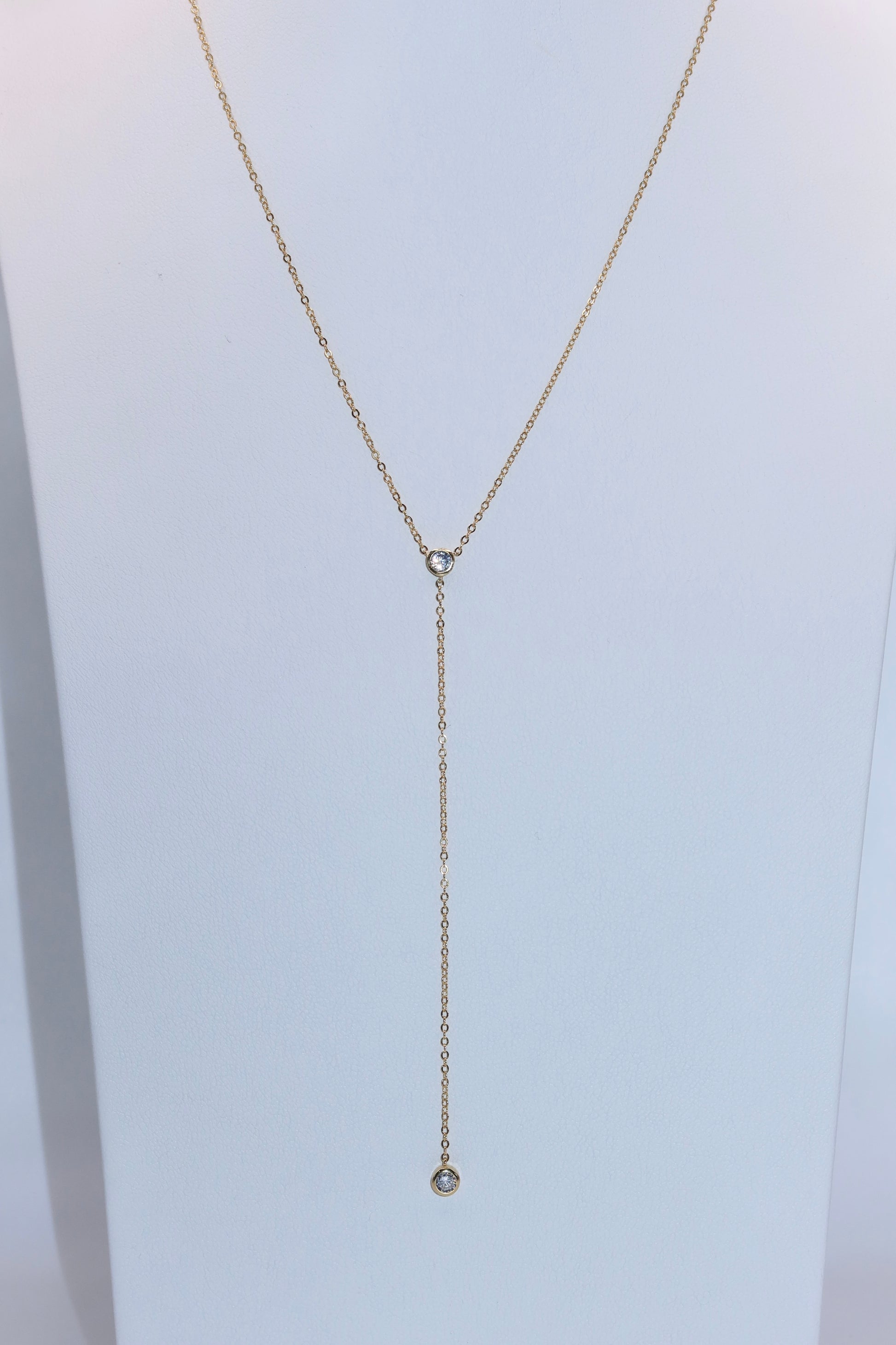 Effortless CZ Lariat Necklace