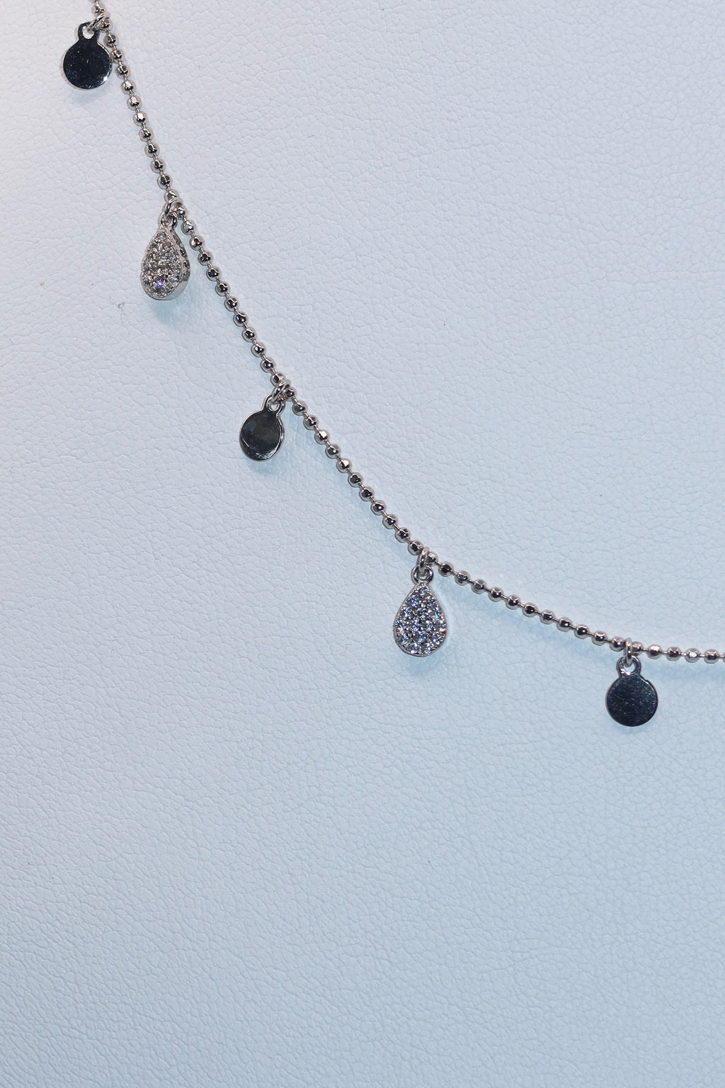 Silver Alternating CZ Drip Chain