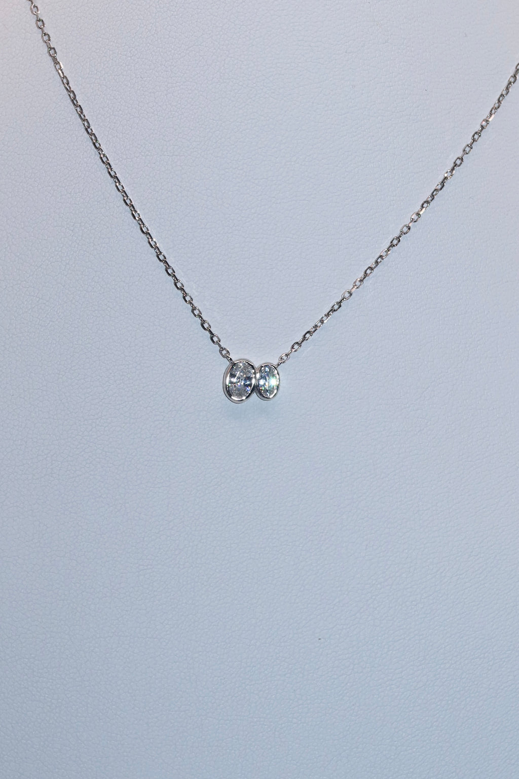 Silver Duo CZ Layering Necklace