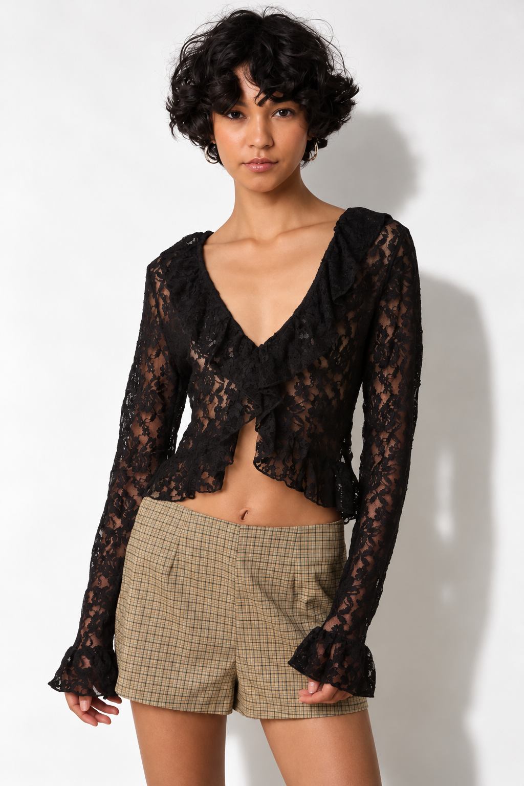 Melany Lace Ruffle Top